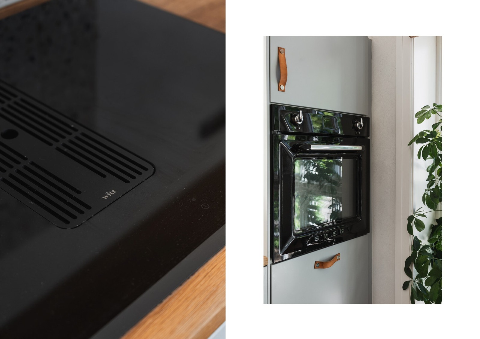 Integrerte hvitevarer sørger for rene linjer og effektiv hverdag. Induksjonstopp med kullfilter gir fleksibilitet uten synlig ventilator. Galleribilde