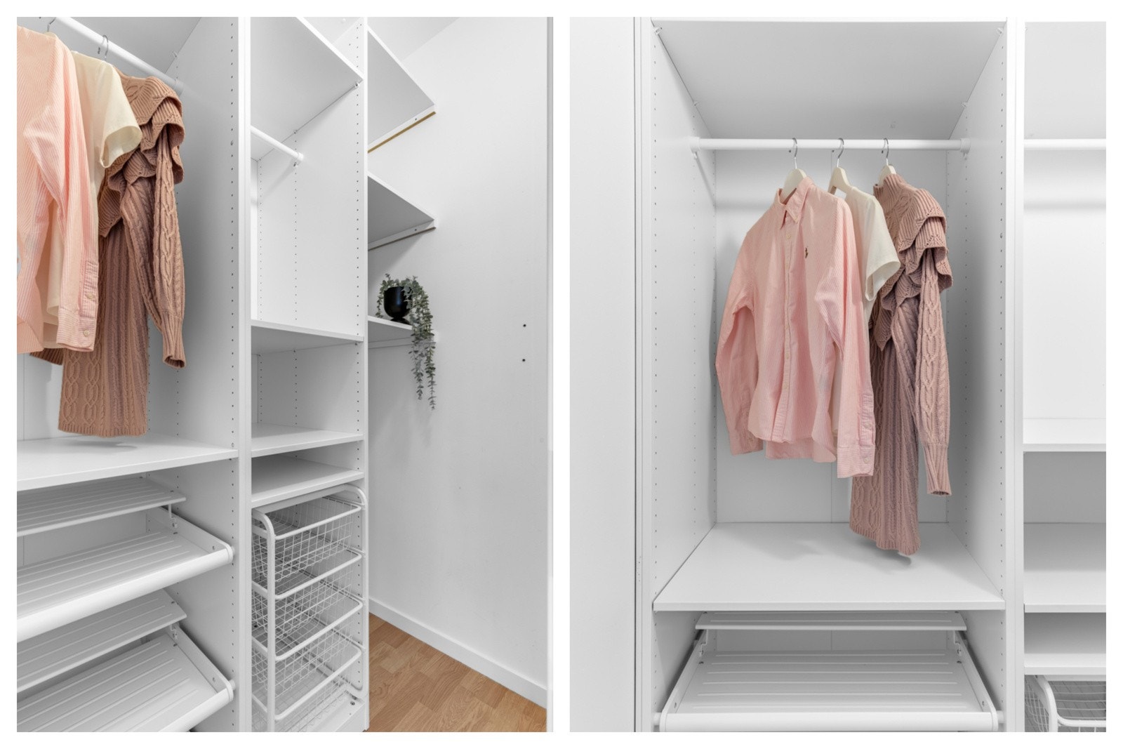 Fra entréen er det en praktisk garderobe. Her er det satt inn garderobeskap som sørger for gode oppbevaringsmuligheter. Galleribilde