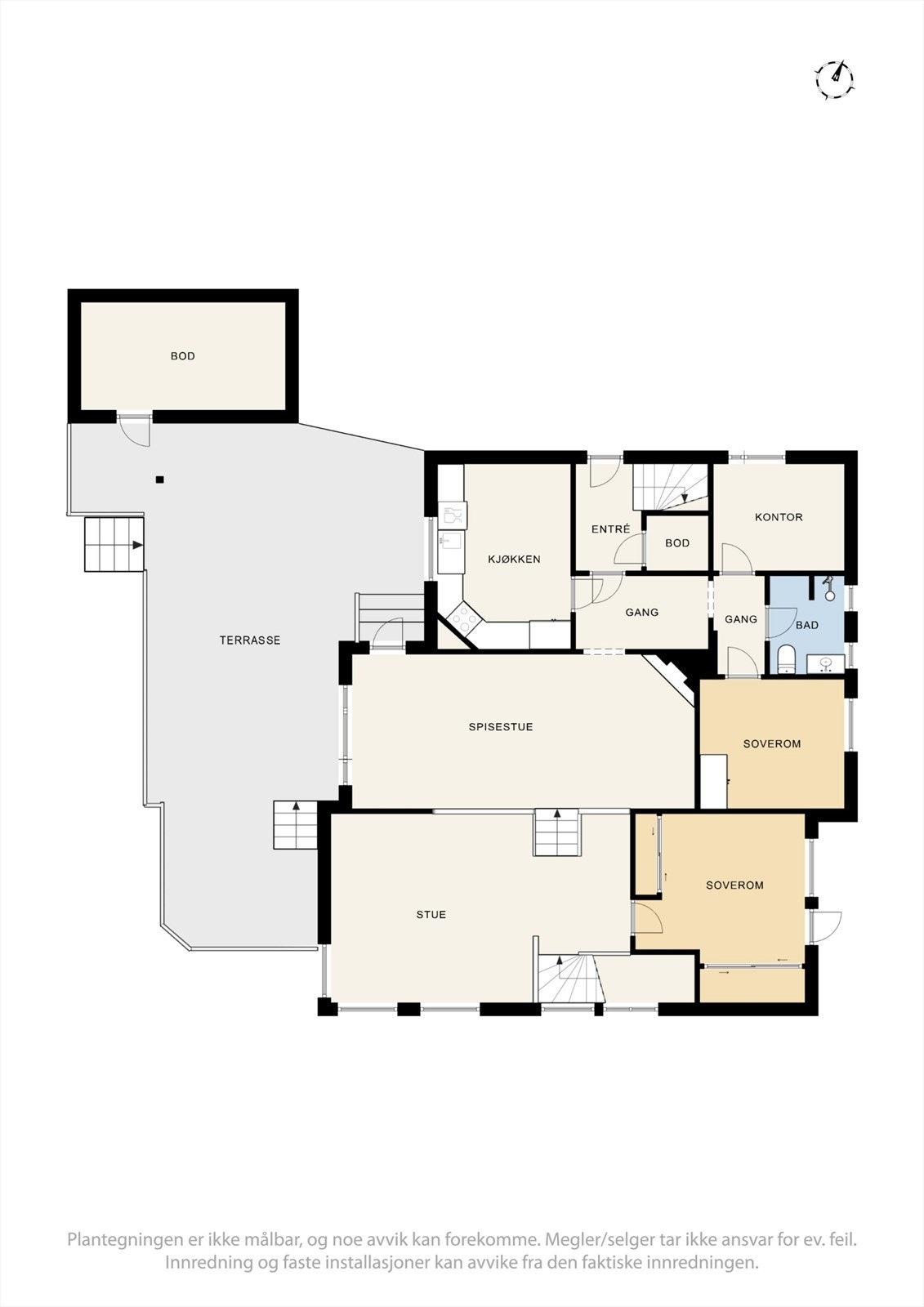 Plantegning av 1. etasje. Bilder følger Galleribilde