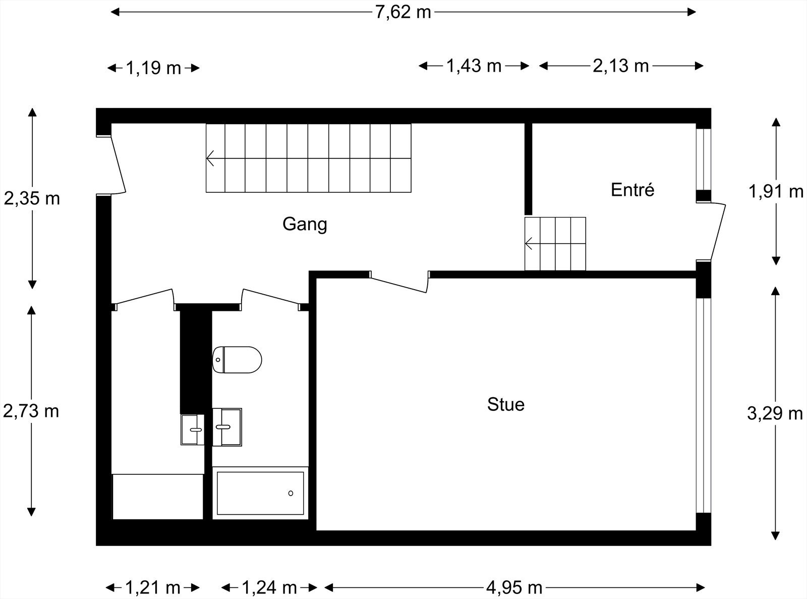 Plantegning underetasje. Galleribilde