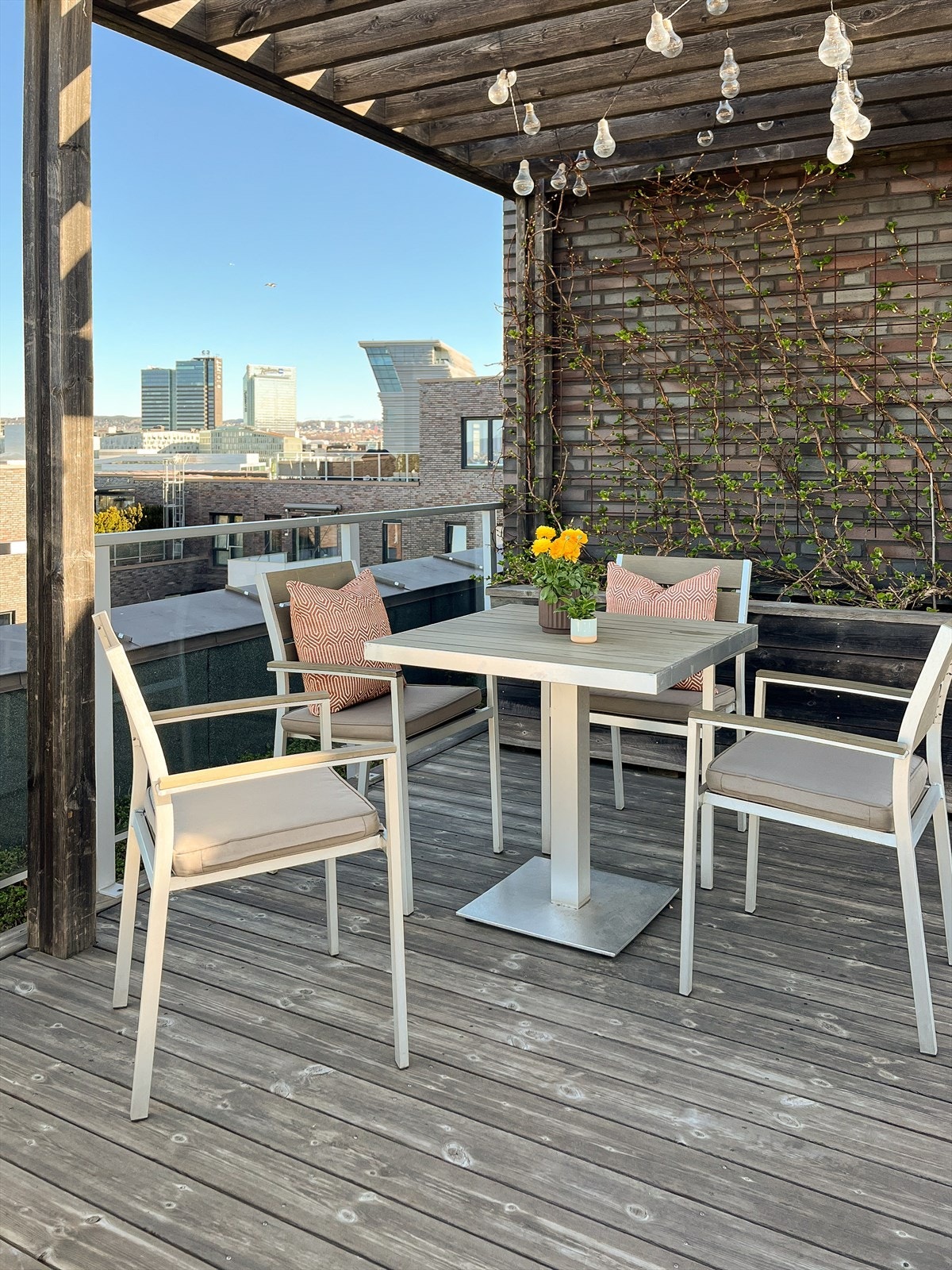 Sameiet har to takterrasser. Begge er felles, hvor den ene kan leies til større arrangement, og den andre et ledig for alle- alltid. Galleribilde