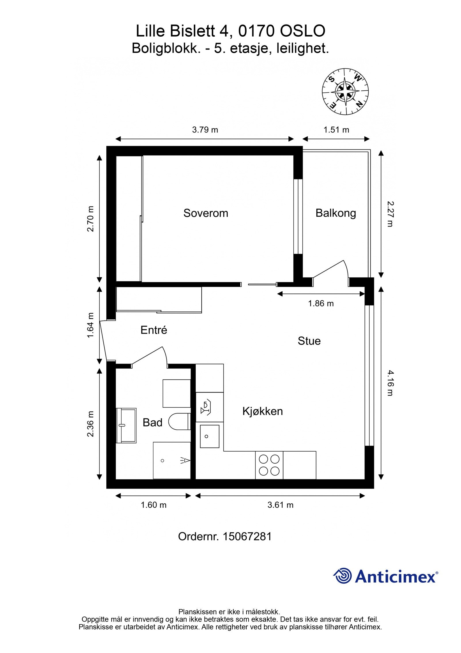 Plantegning i 2D med mål. I tillegg medfølger en kjellerbod på 5 kvm. Galleribilde