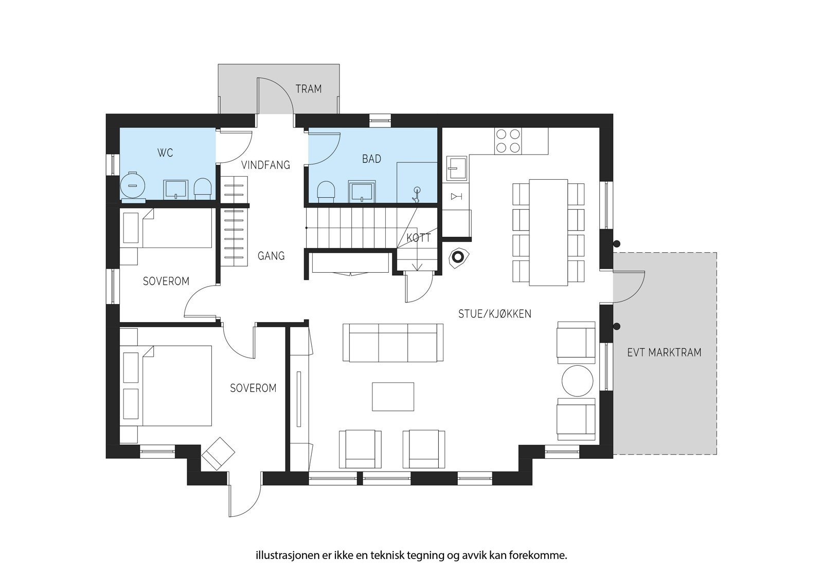 Plantegning 1. etasje Galleribilde