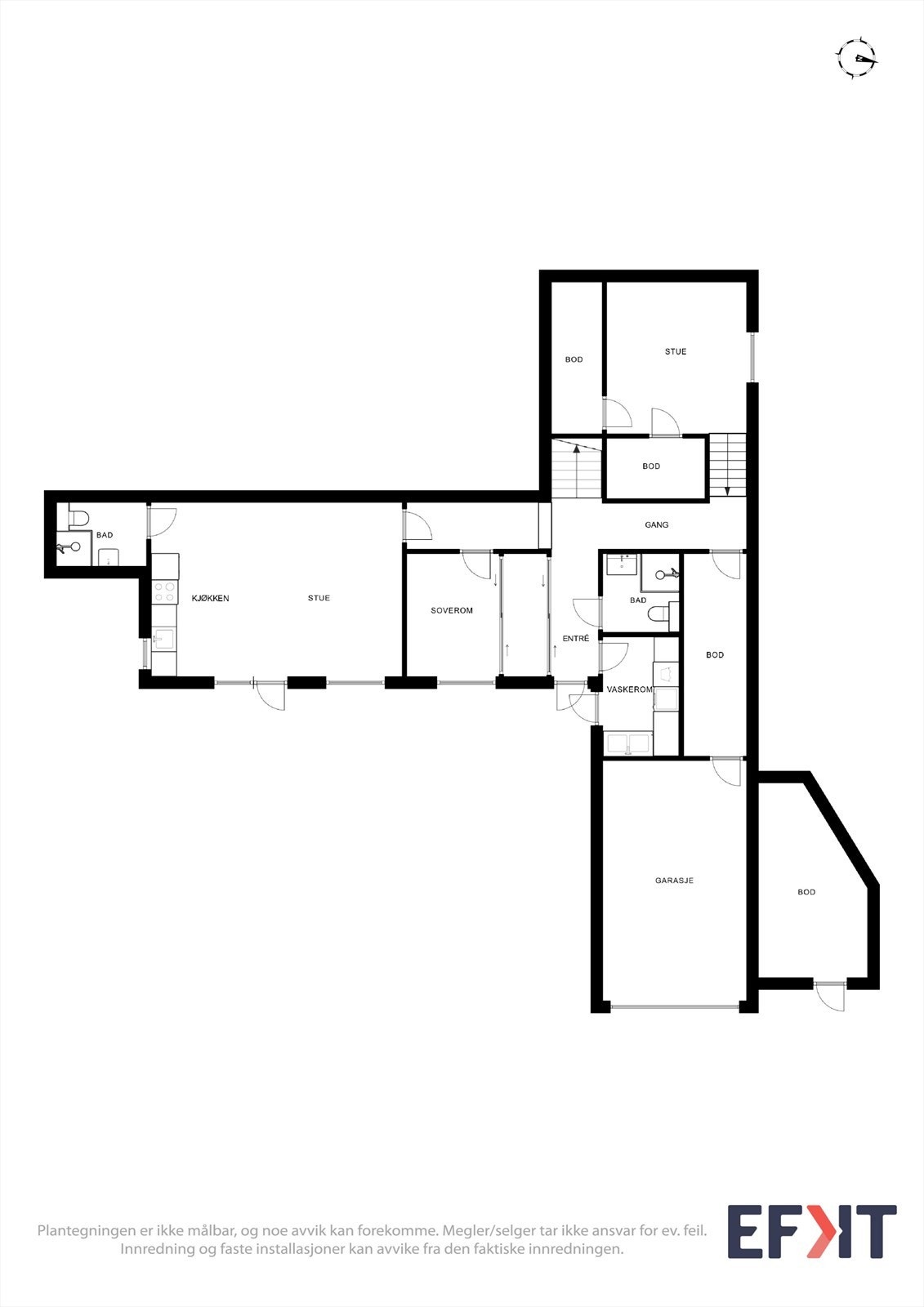 Plantegning 1. etasje Galleribilde