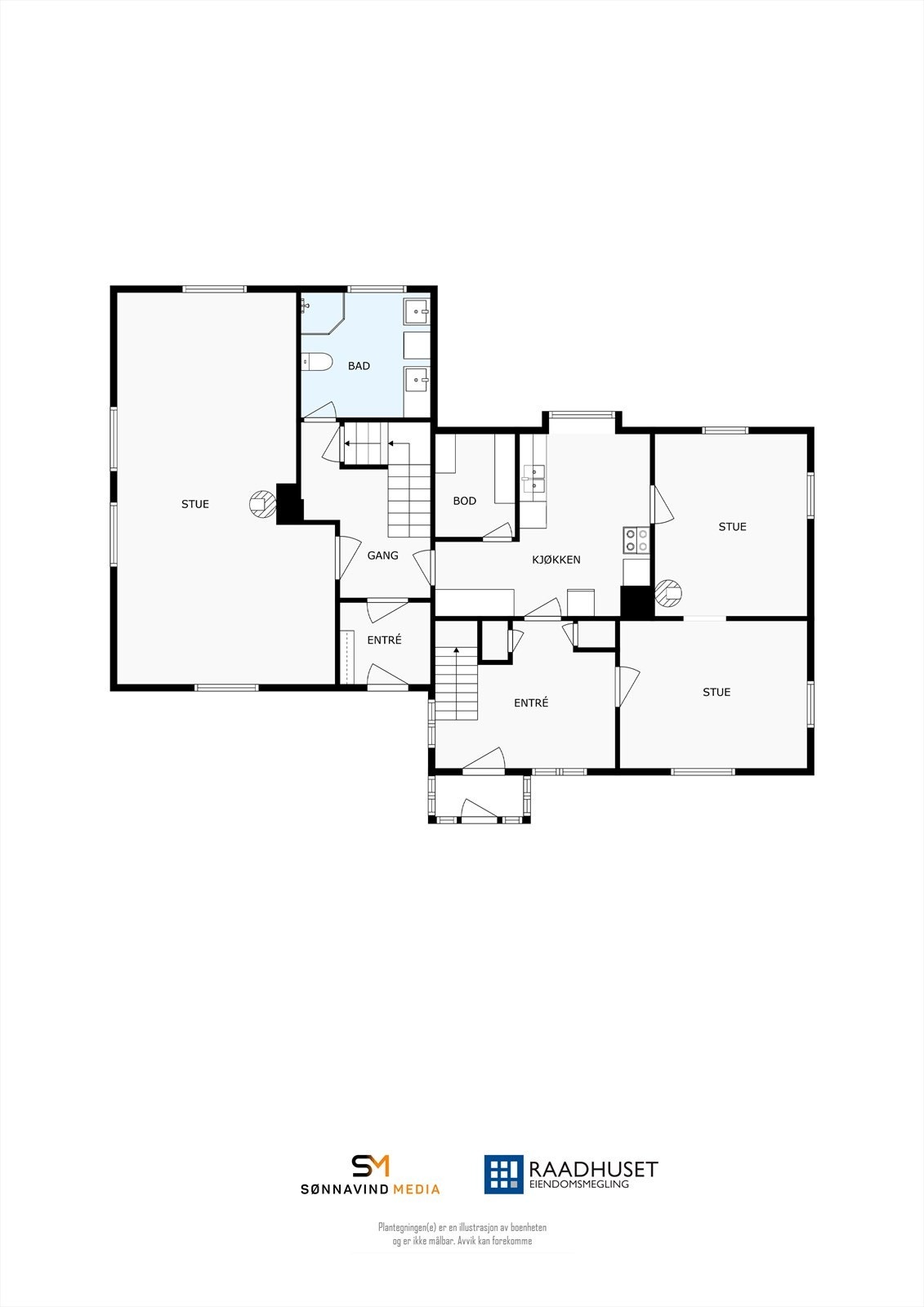 2D Plantegning | 1. Etasje Galleribilde