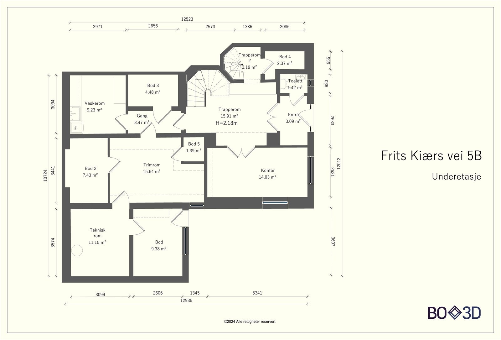 Plantegning - underetasje Galleribilde