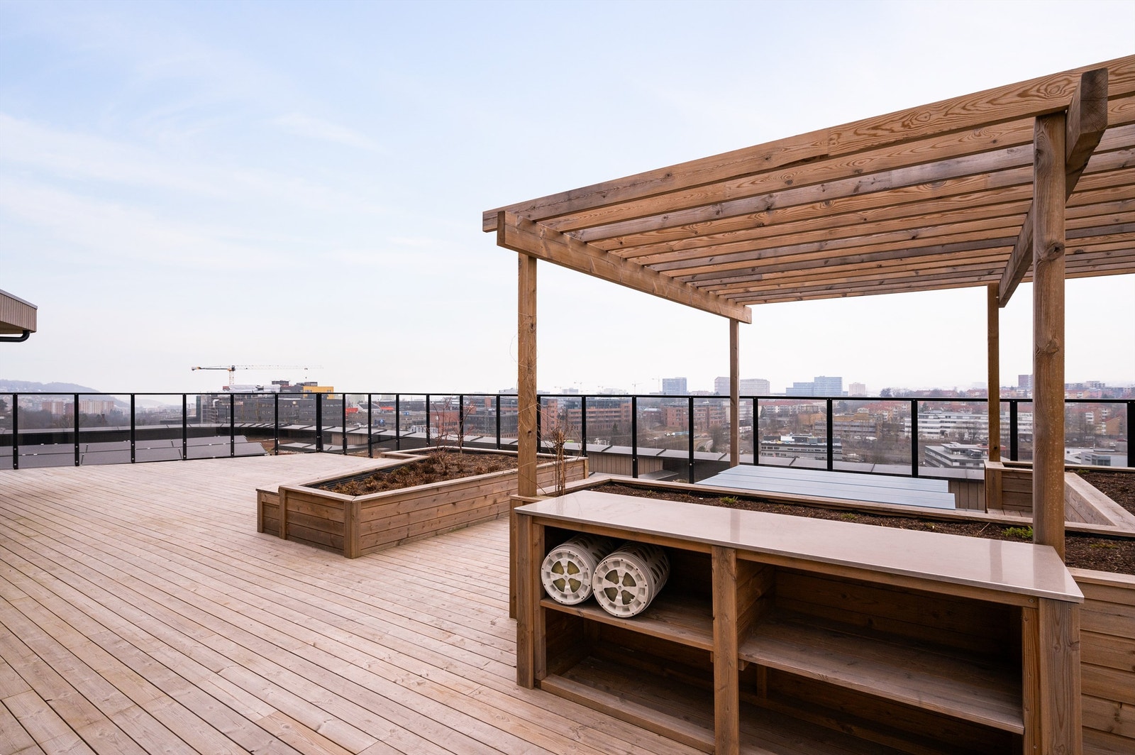 Flott utsikt fra takterrasse Galleribilde