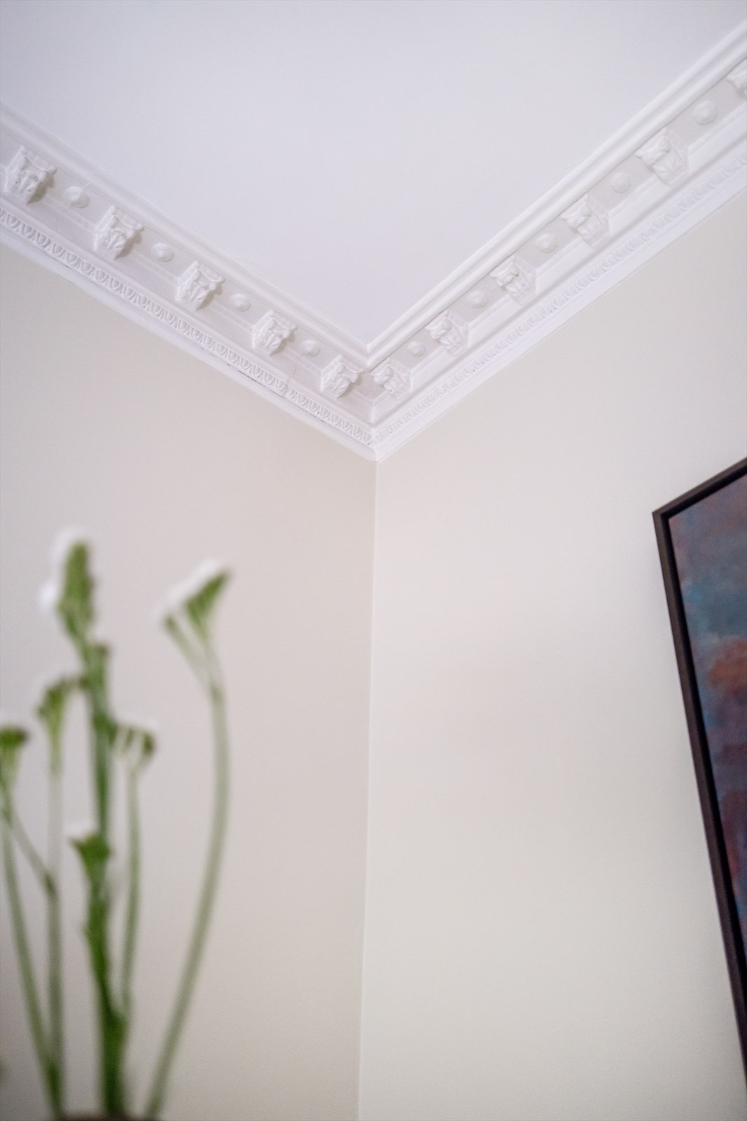 Klassiske detaljer som stukkatur. Galleribilde