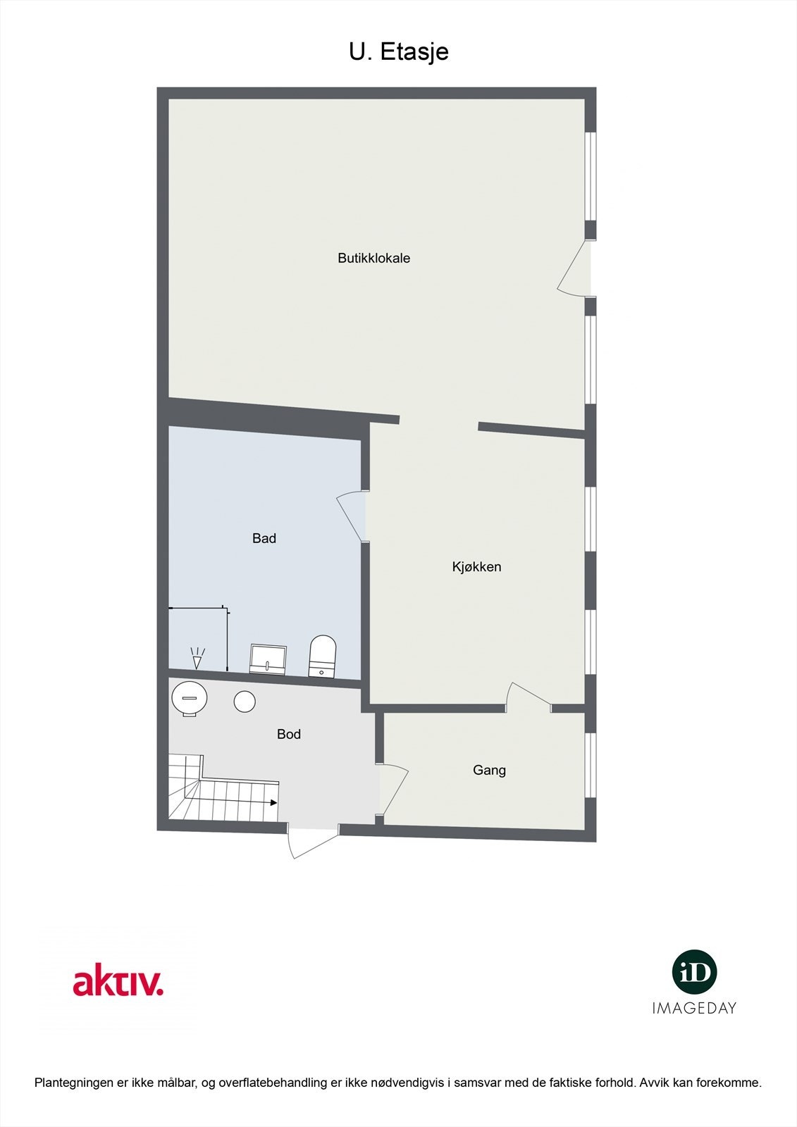 Plantegning underetasje/næringslokale Galleribilde