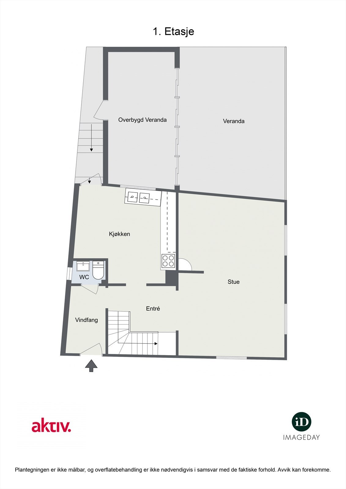 Plantegning hovedetasje med direkte inngang Galleribilde