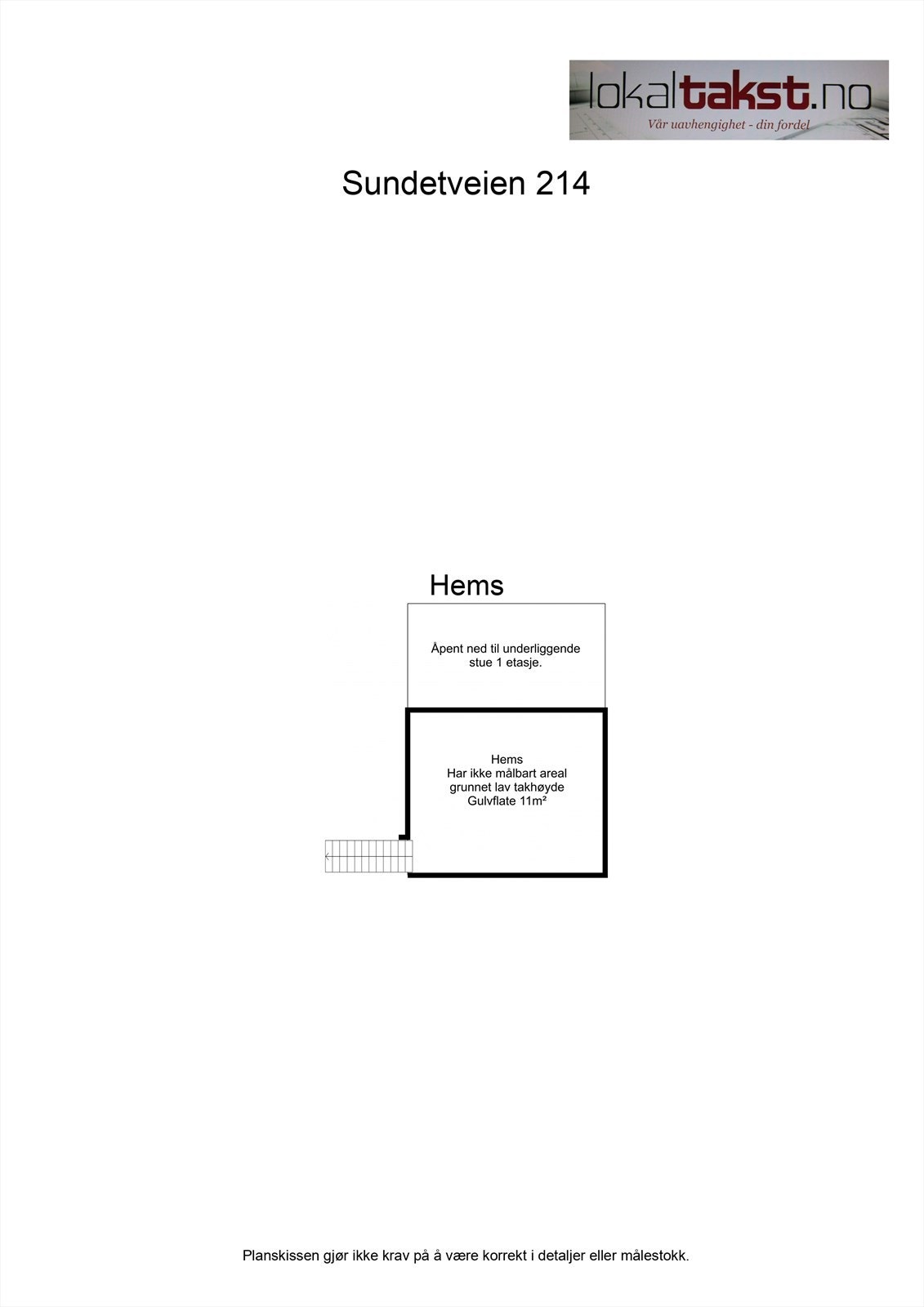 Planskisse hems. Galleribilde