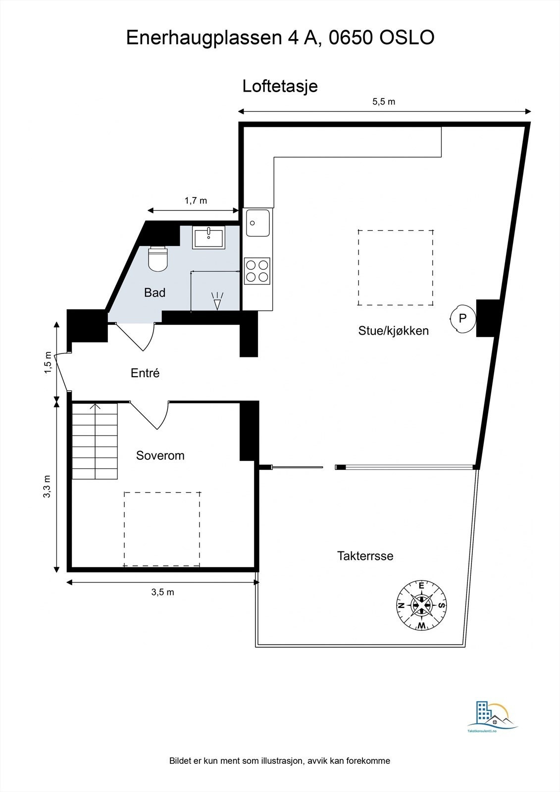 Plantegning loftsetasje Galleribilde