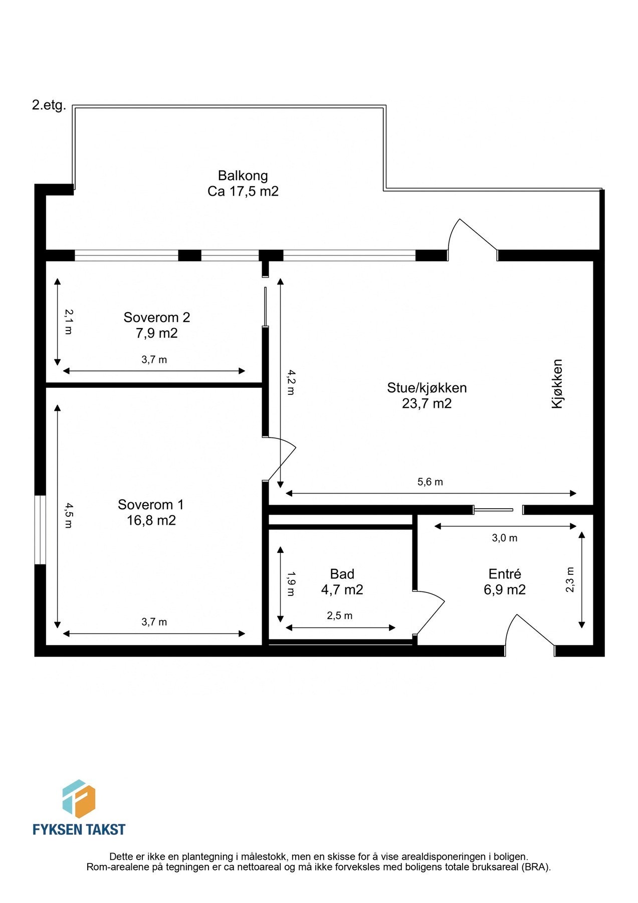 Målsatt planskisse. Galleribilde