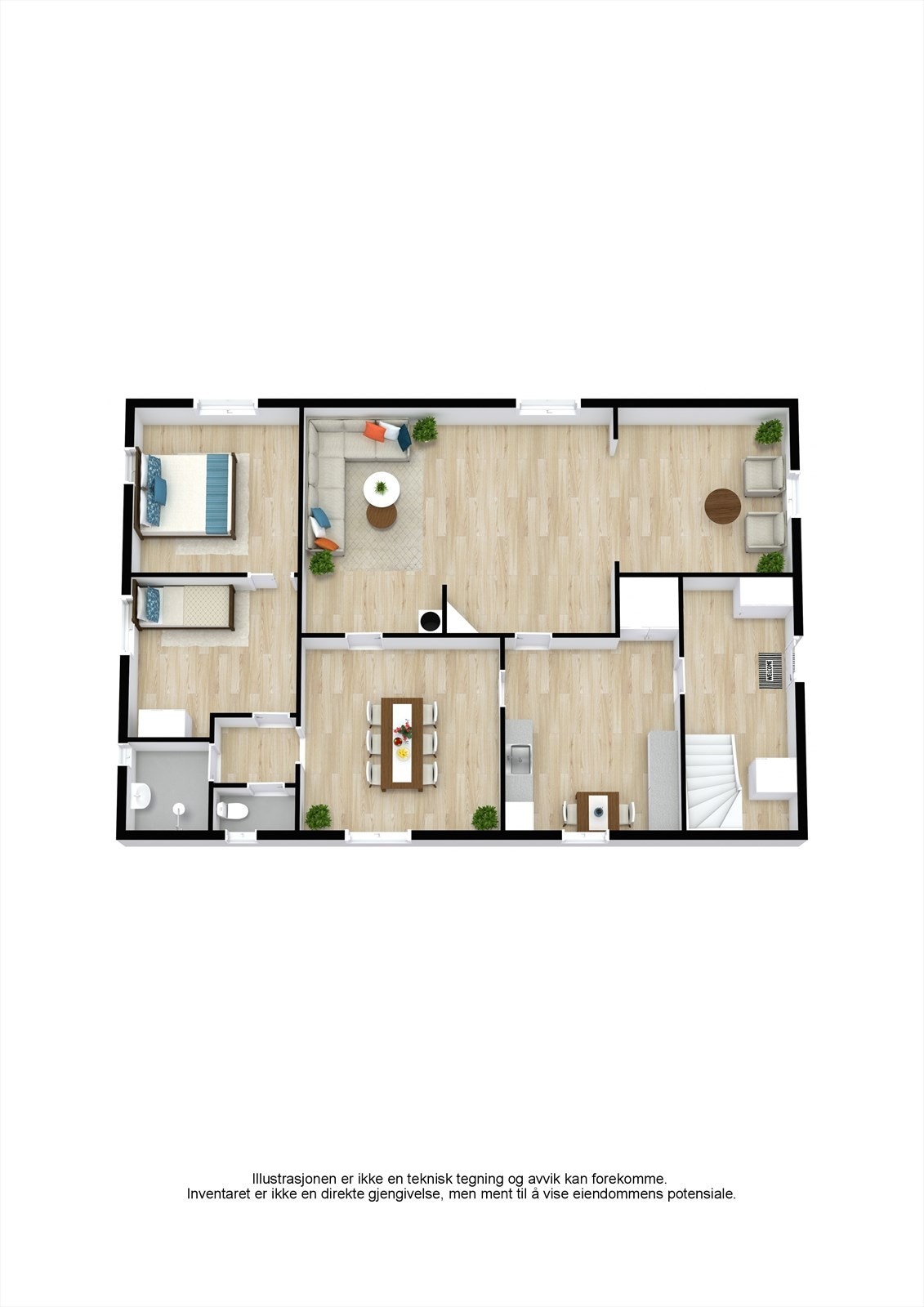 Plantegning sidebyningen. Galleribilde