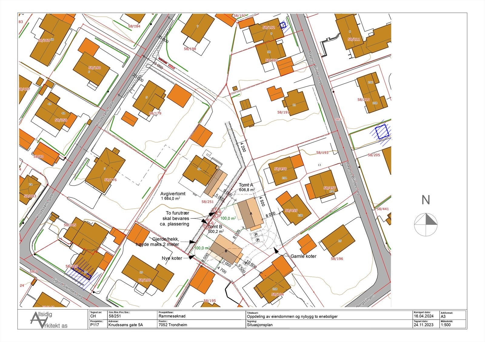 Situasjonskart. Tomt A og tomt B på kartet kan også selges samlet. Ta kontakt med megler ved spørsmål! Galleribilde