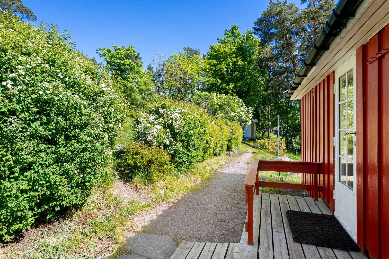 Her sett fra den røde hytten bort mot det gule annekset/boden. Galleribilde