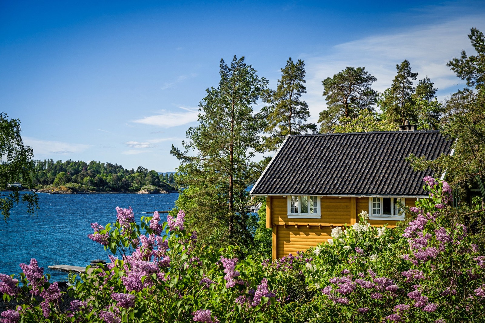 Eiendommen er et sommerparadis for store og små og ligger badet i sol hele dagen. Ønsker man mer sol på kvelden kan trær mot vest fjernes. Galleribilde