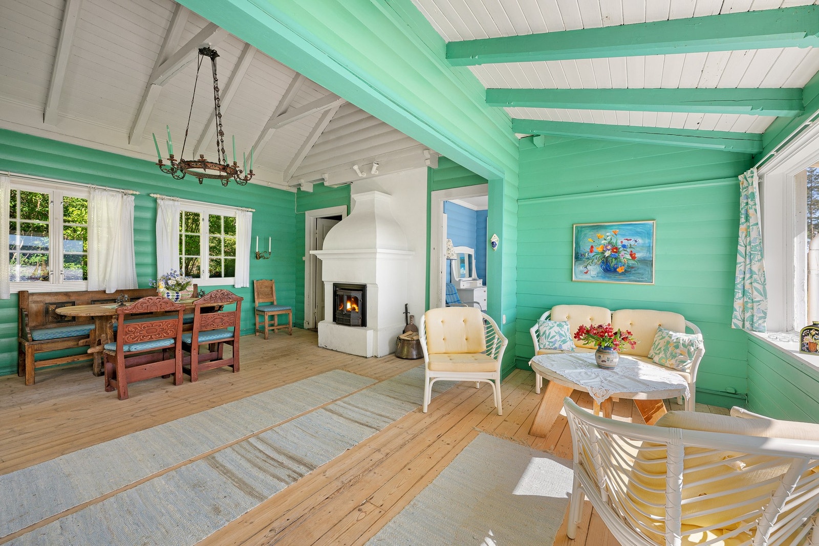 Peisen luner godt på kjølige dager og trekker godt. Galleribilde