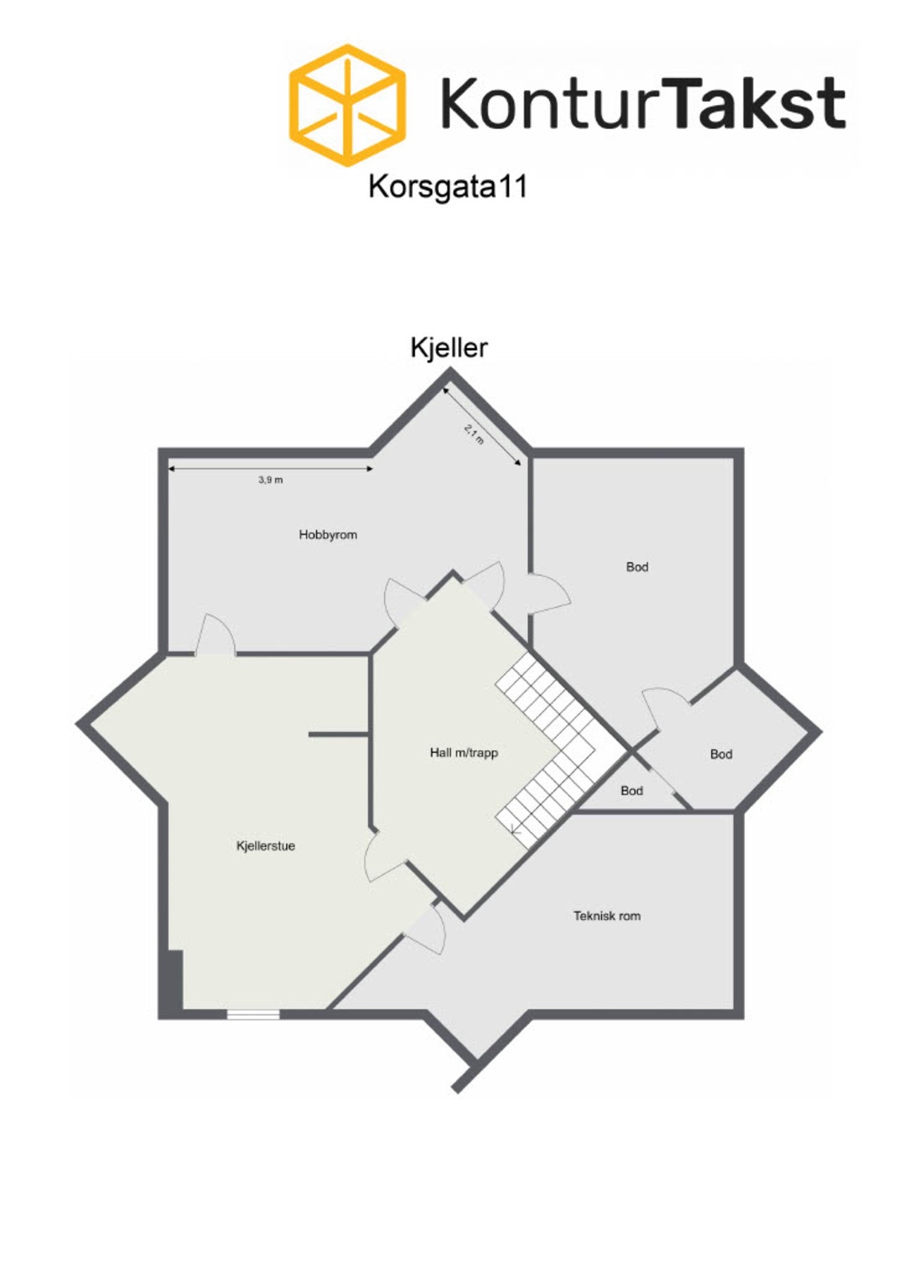 Plantegning underetasje. Galleribilde