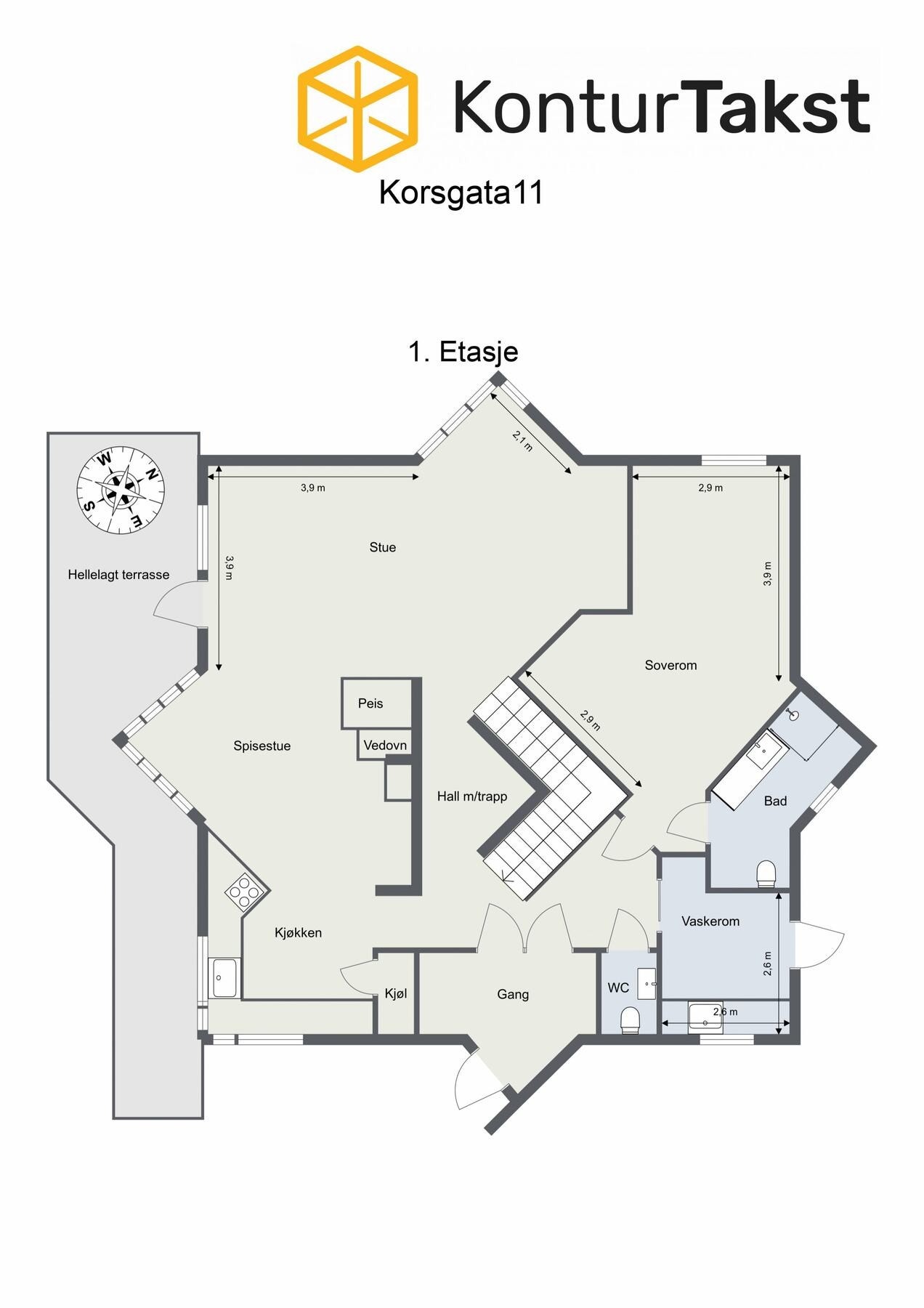 Plantegning 1. etasje. Galleribilde