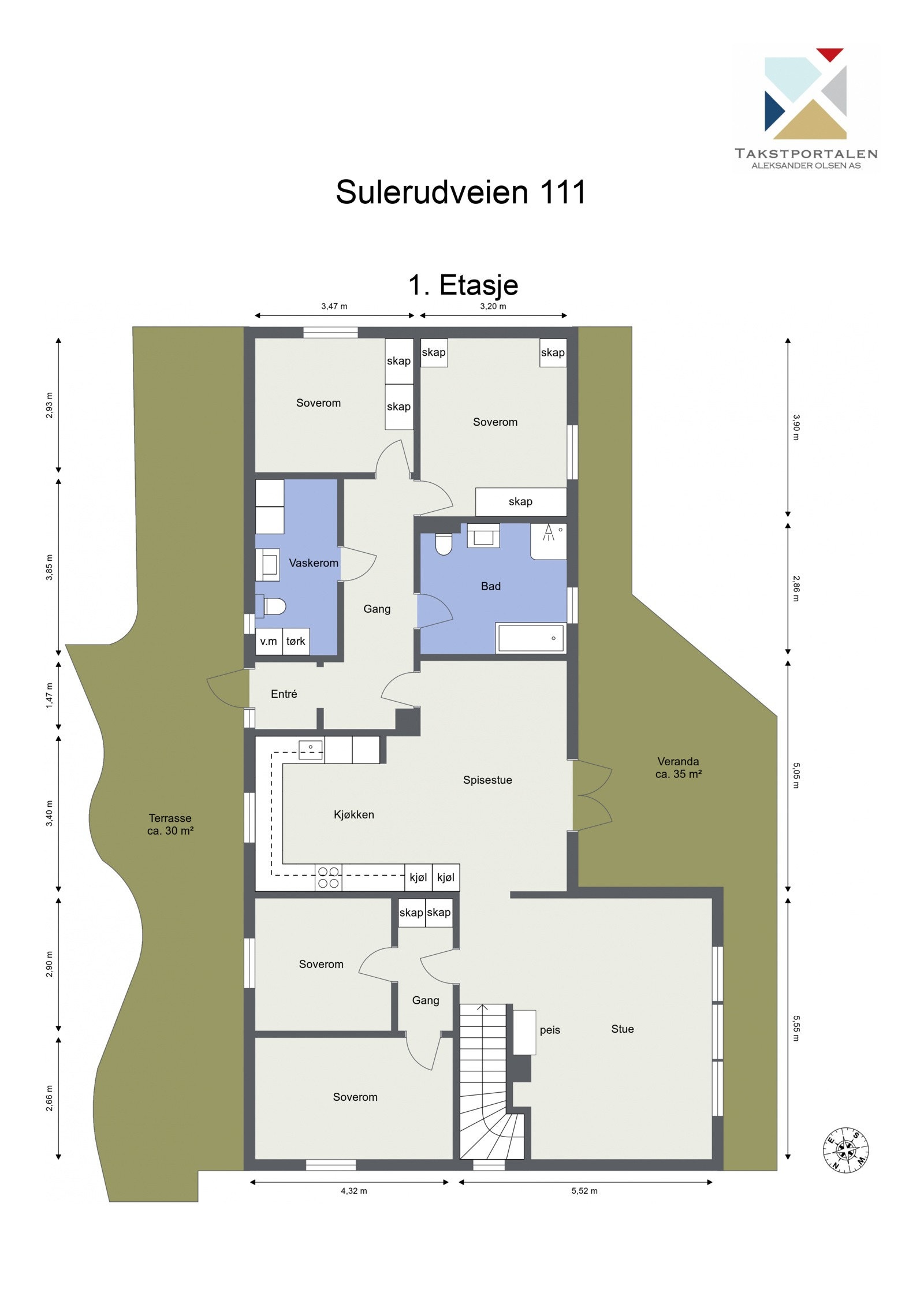Plantegning 1. etasje Galleribilde