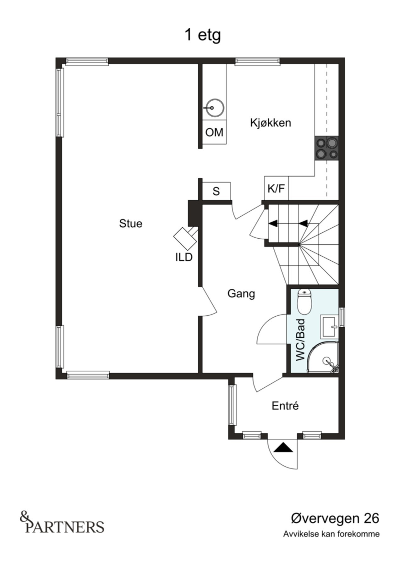 Plantegning 1. etasje Galleribilde