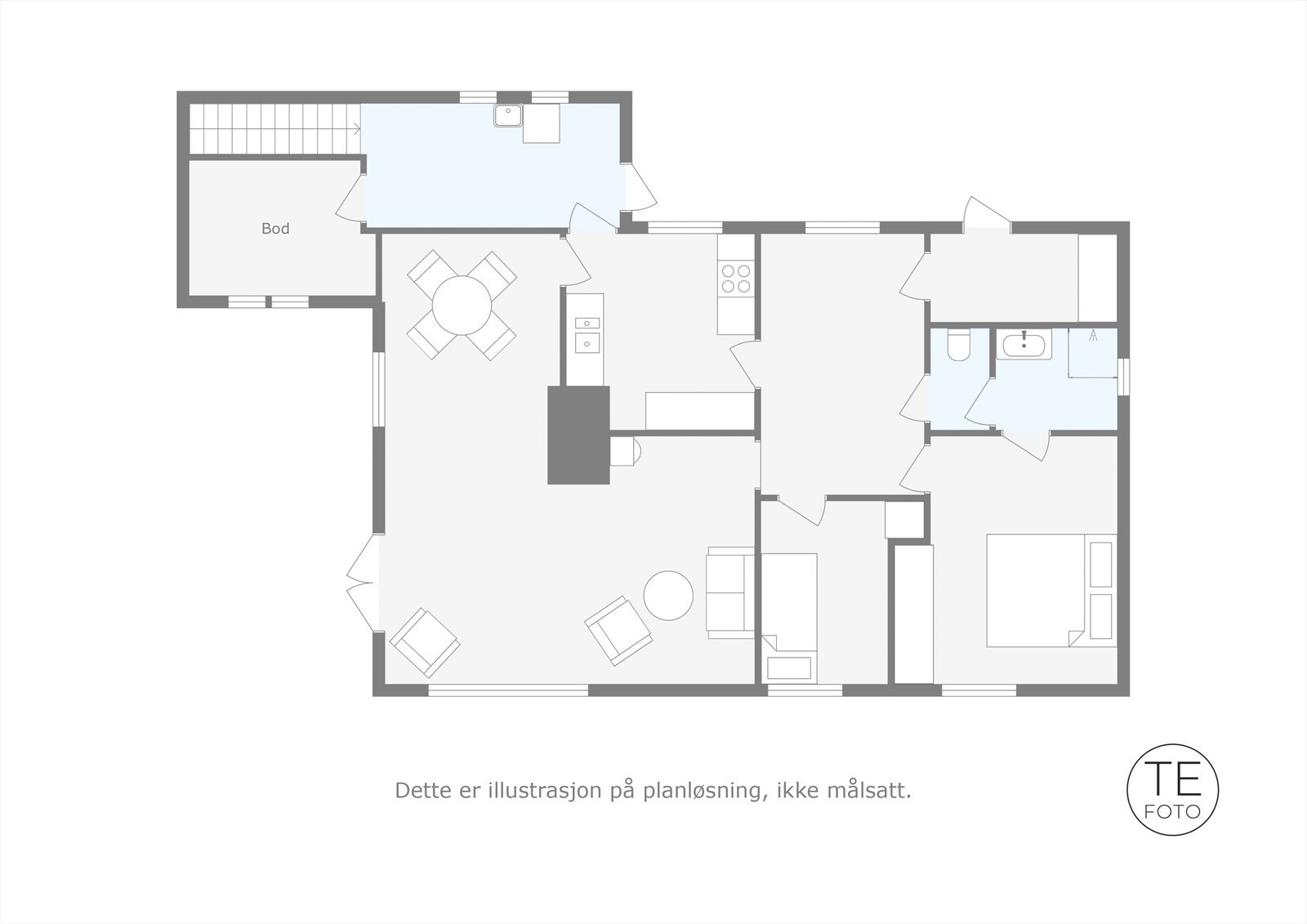 Planløsning hovedetasje. Galleribilde