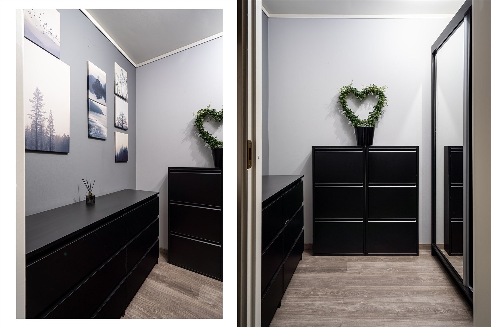 Det er godt med ekstra oppbevaringsplass i et omkledningsrom. Galleribilde