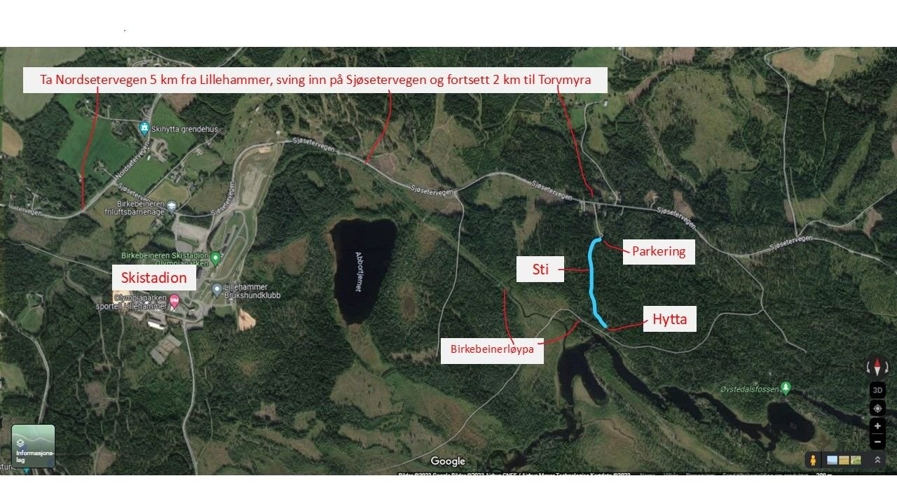 Kart over adkomst Galleribilde