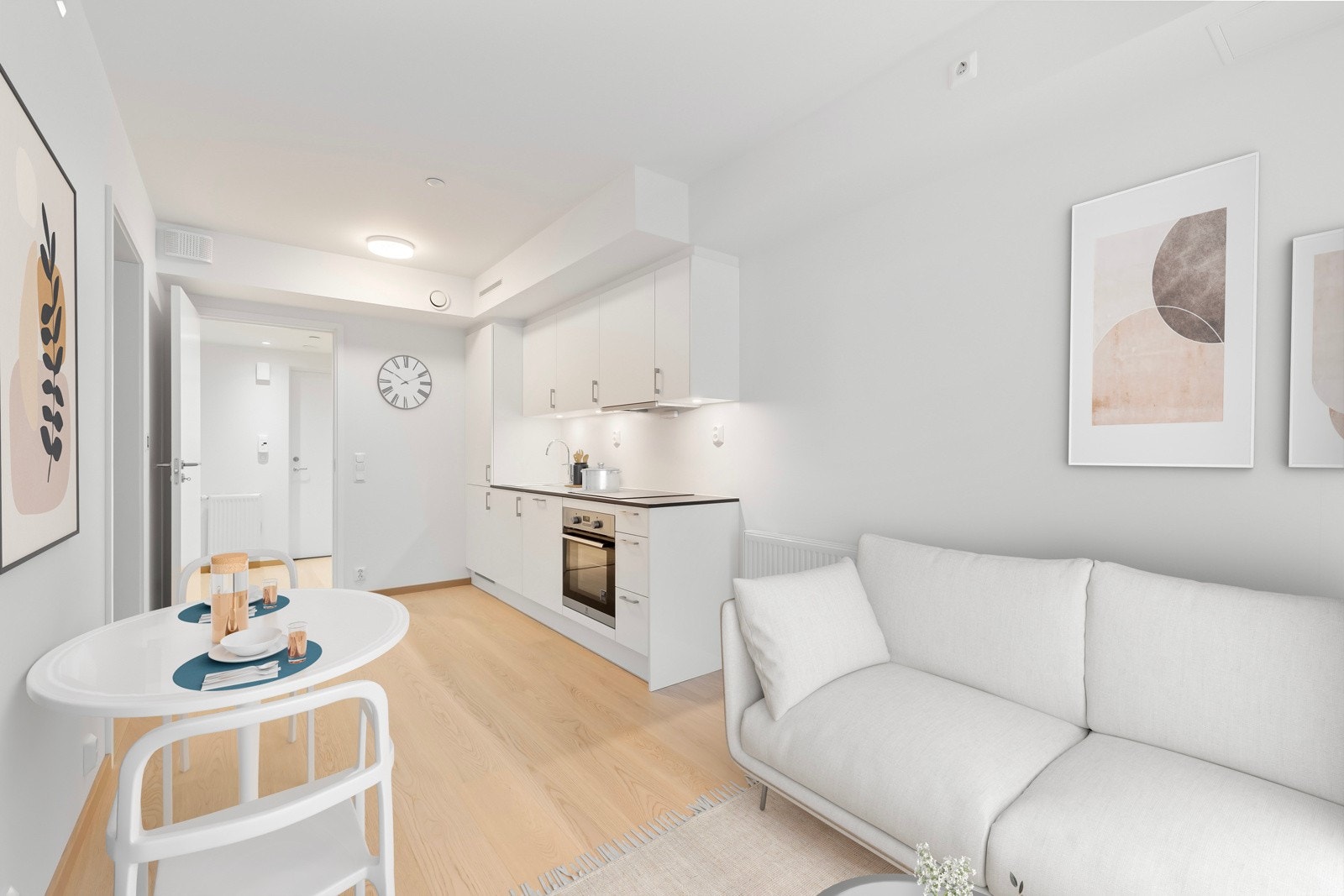 Her har man flere innredningsmuligheter etter ønske og behov. Bildet er digitalt stylet. Galleribilde