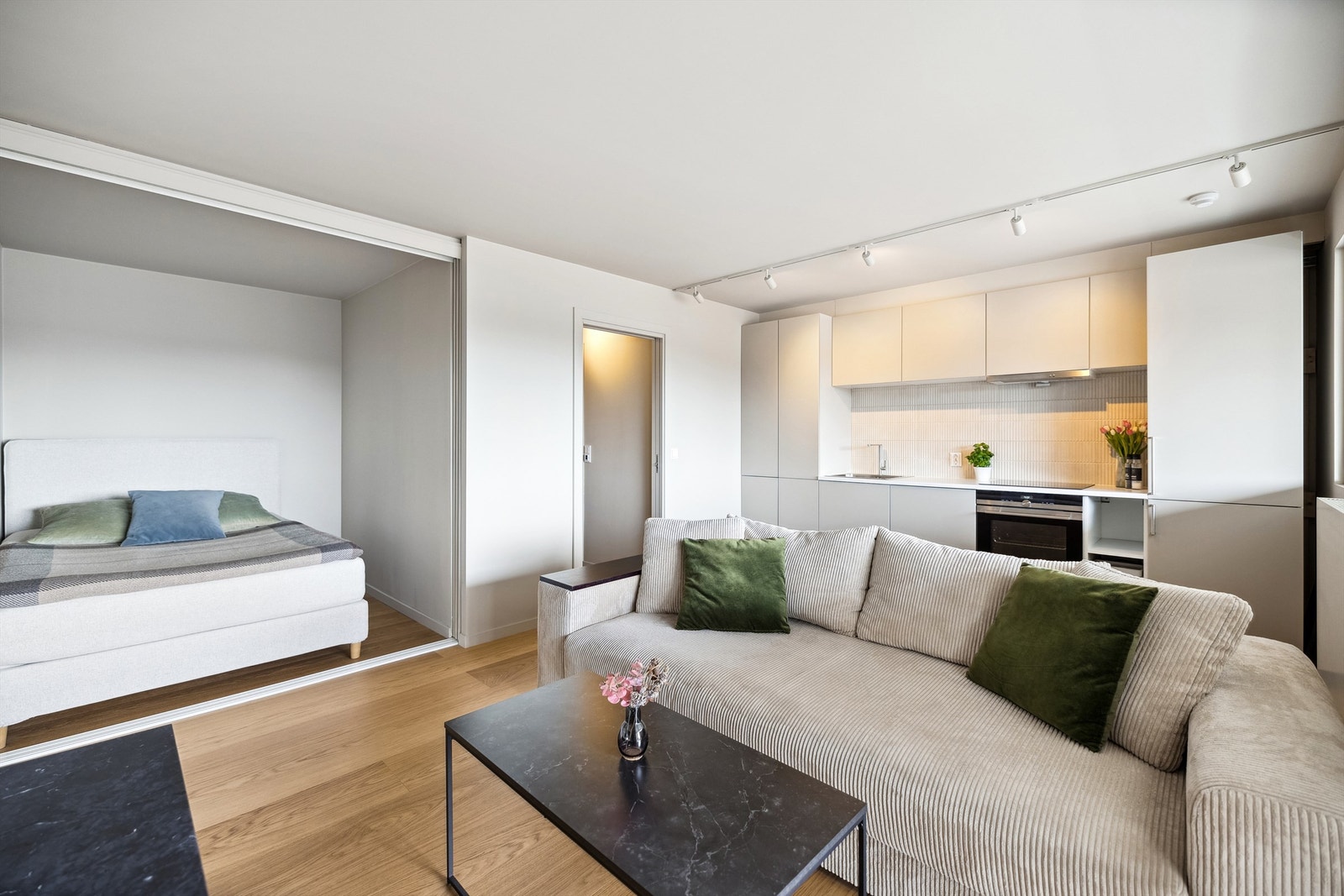 Kjøkken, stue og sovealkove Galleribilde