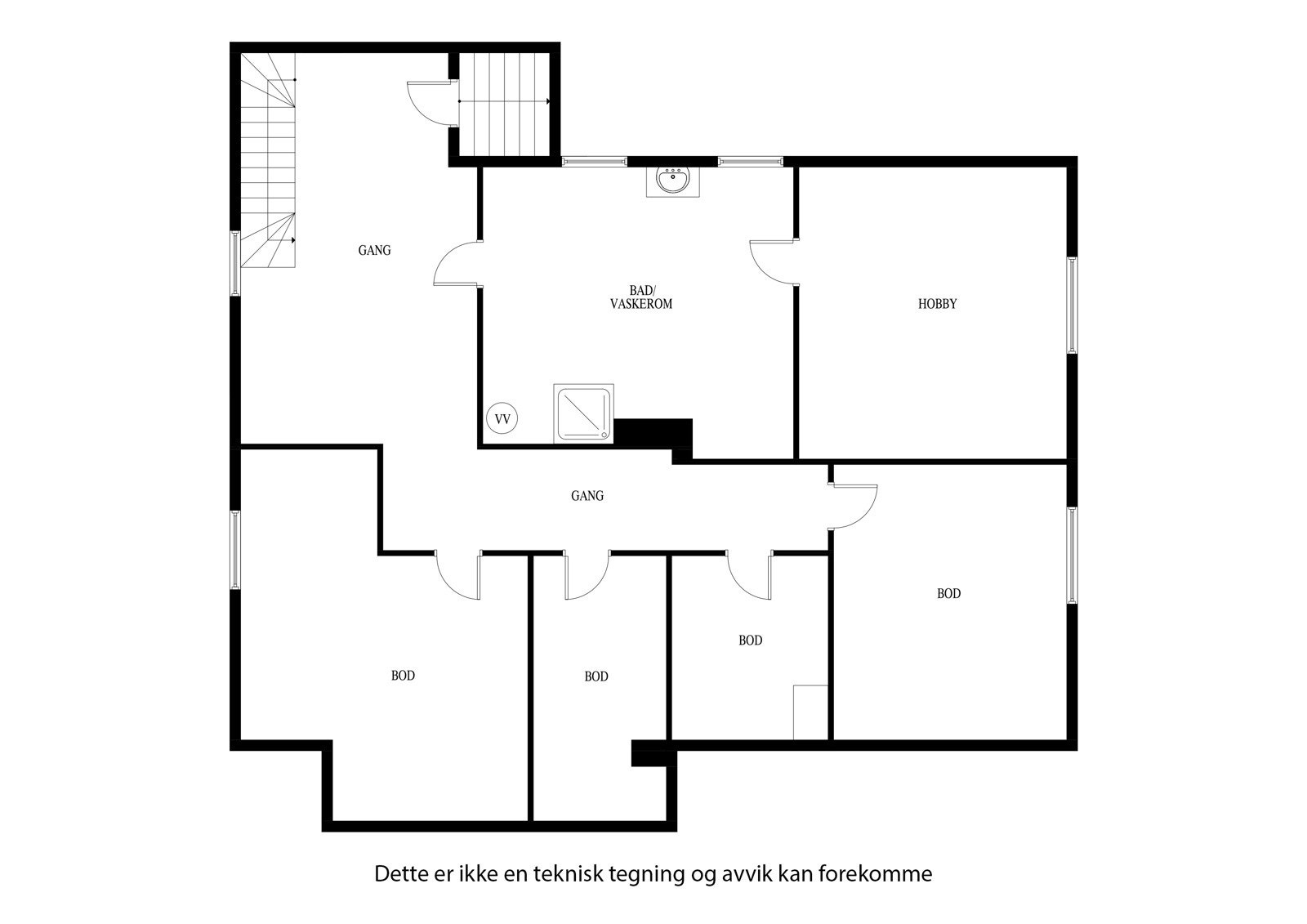 Plantegning kjeller Galleribilde