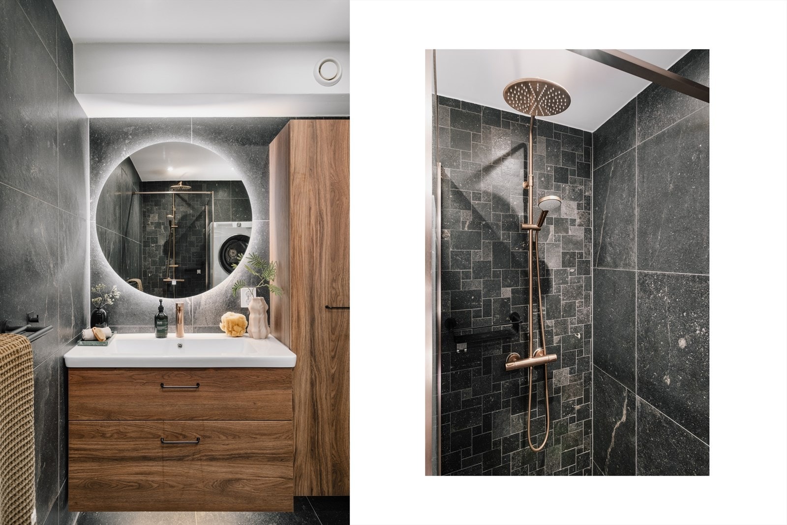 Moderne og stilrent bad med rør-i-rør system Galleribilde