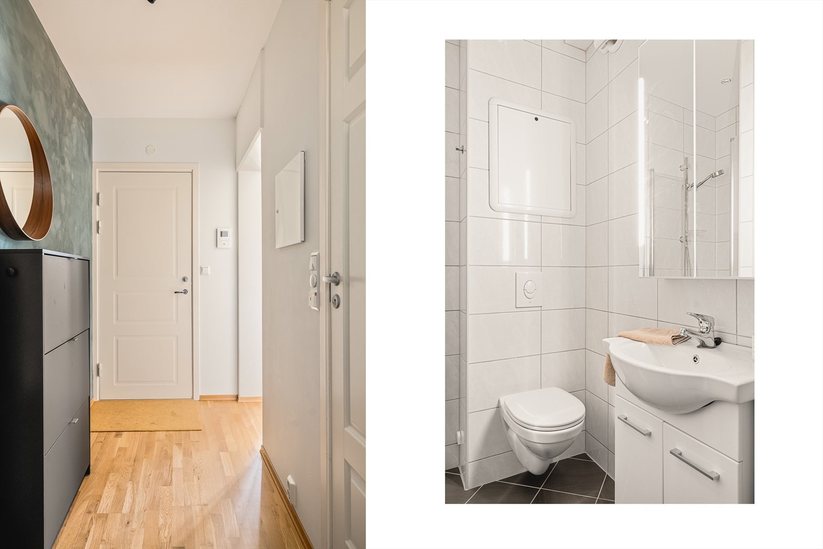 - Lyst, helfliset bad fra 2012 med behagelig varme i gulvet - Galleribilde