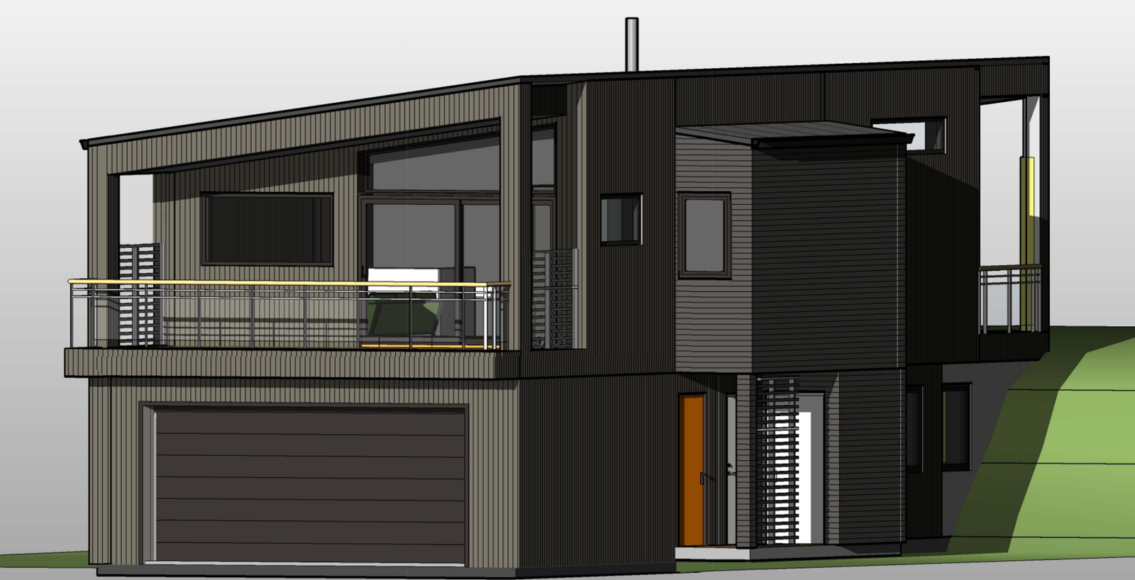 Illustrasjon av boligen når garasjen er ferdig. Galleribilde