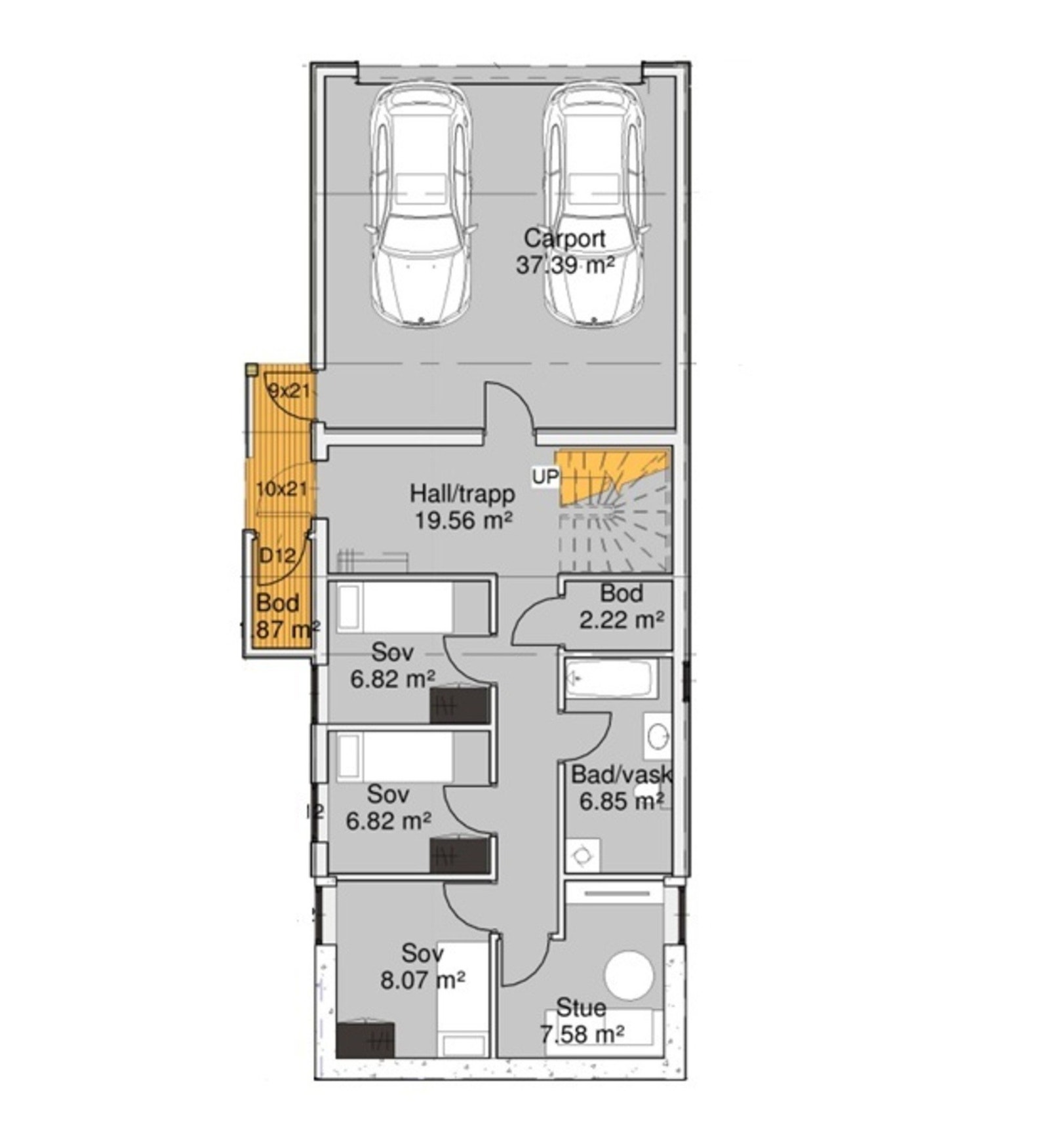 Planskisse 1. etasje. Galleribilde