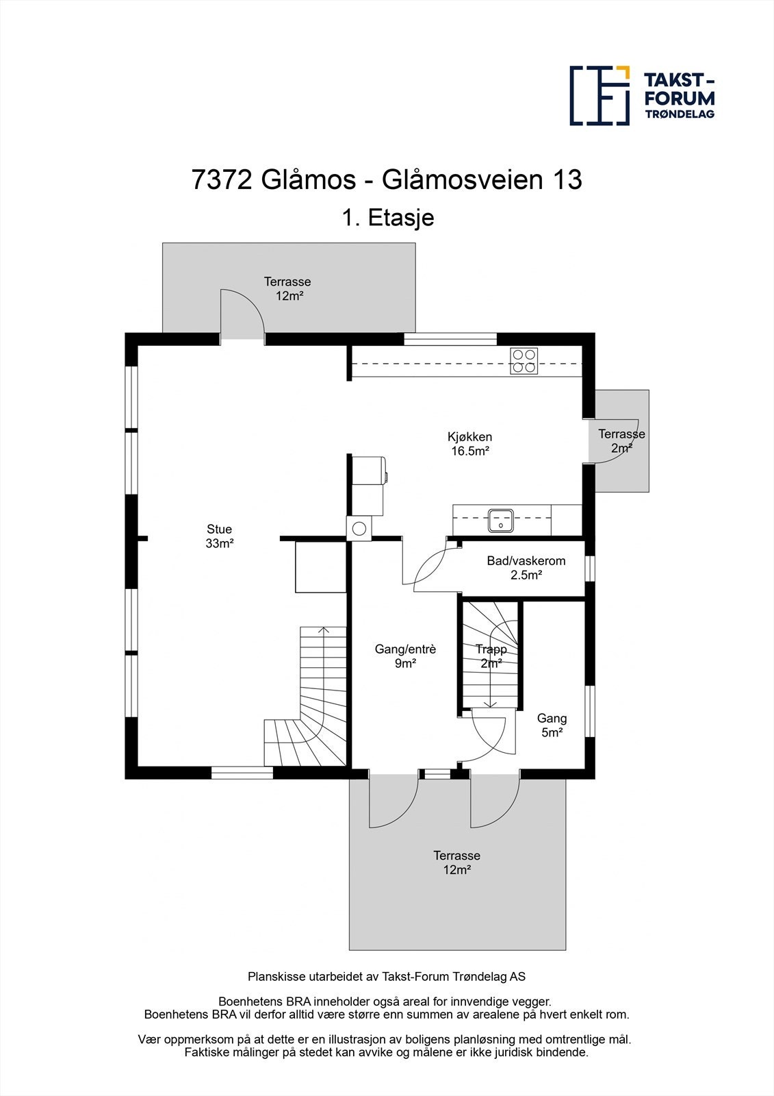 Plantegning 1. etasje Galleribilde