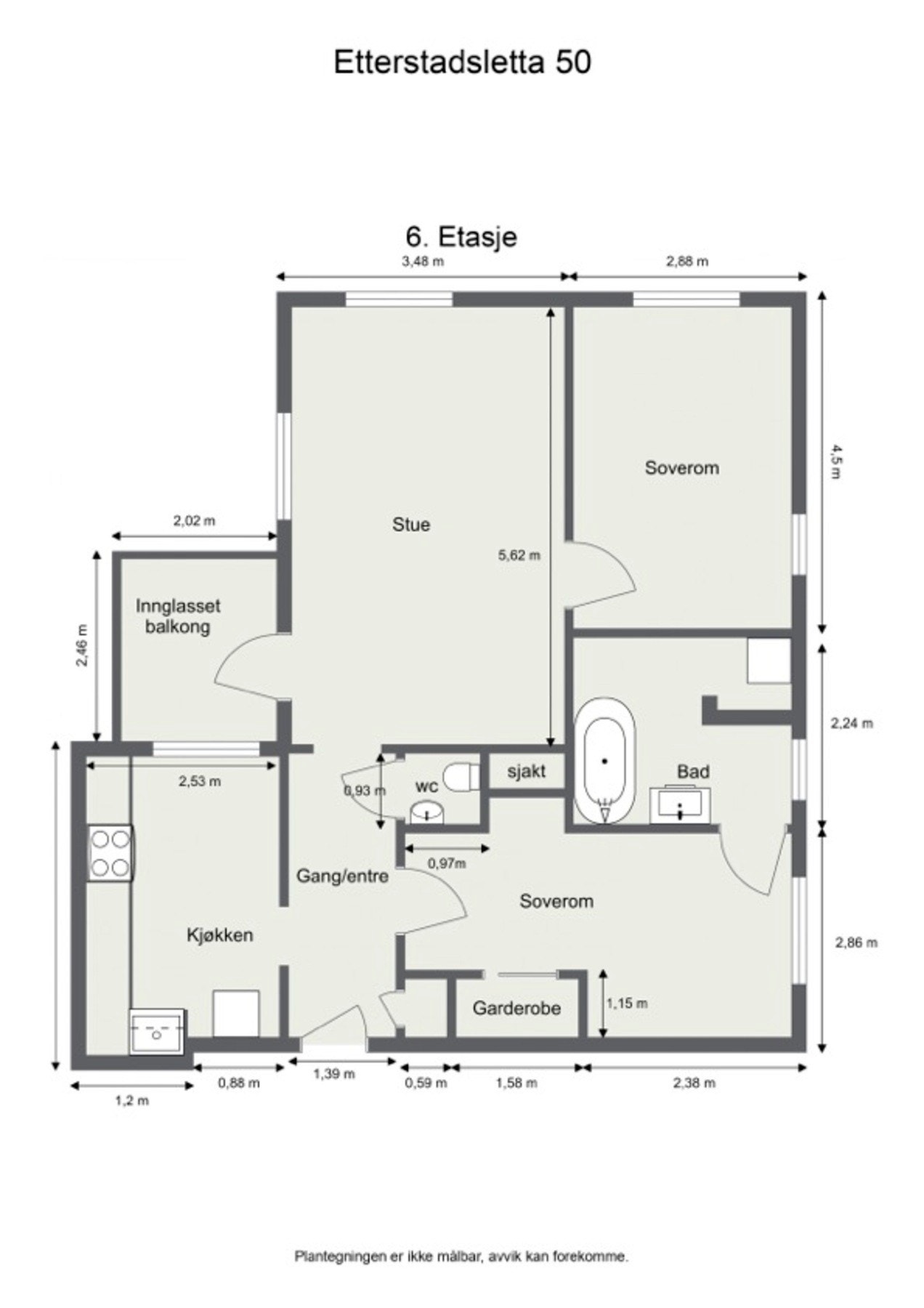 Plantegning 6 etg. Galleribilde