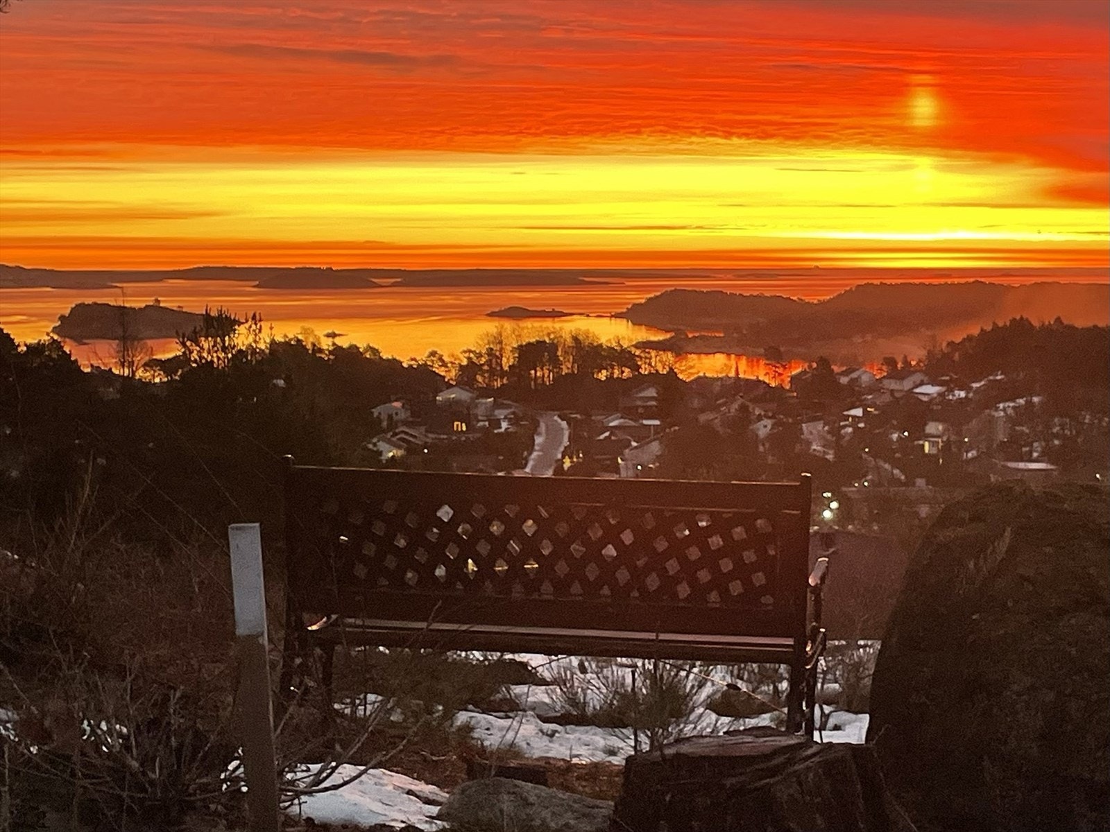 Utsikt en vintermorgen. Galleribilde