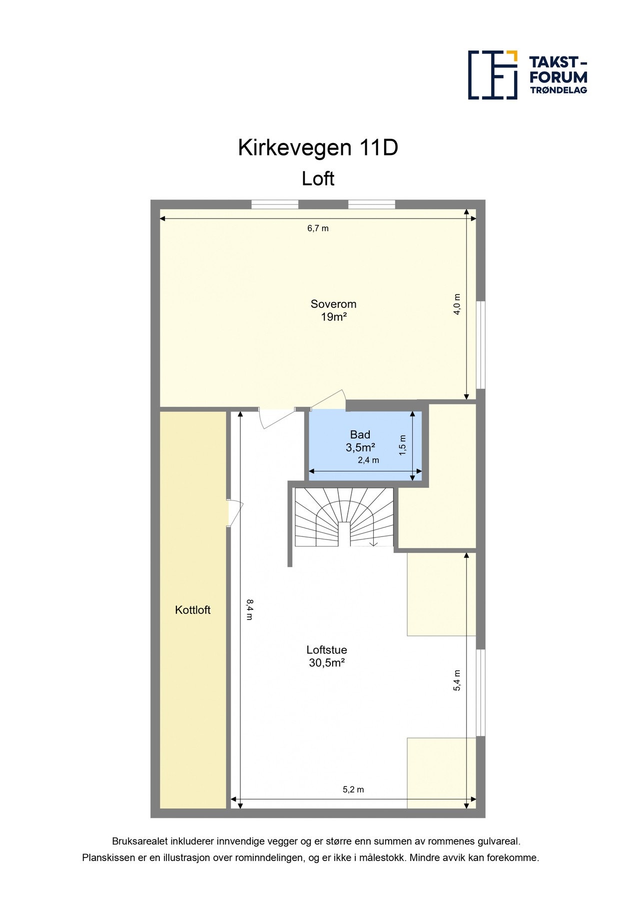 Planskisse loft. Galleribilde