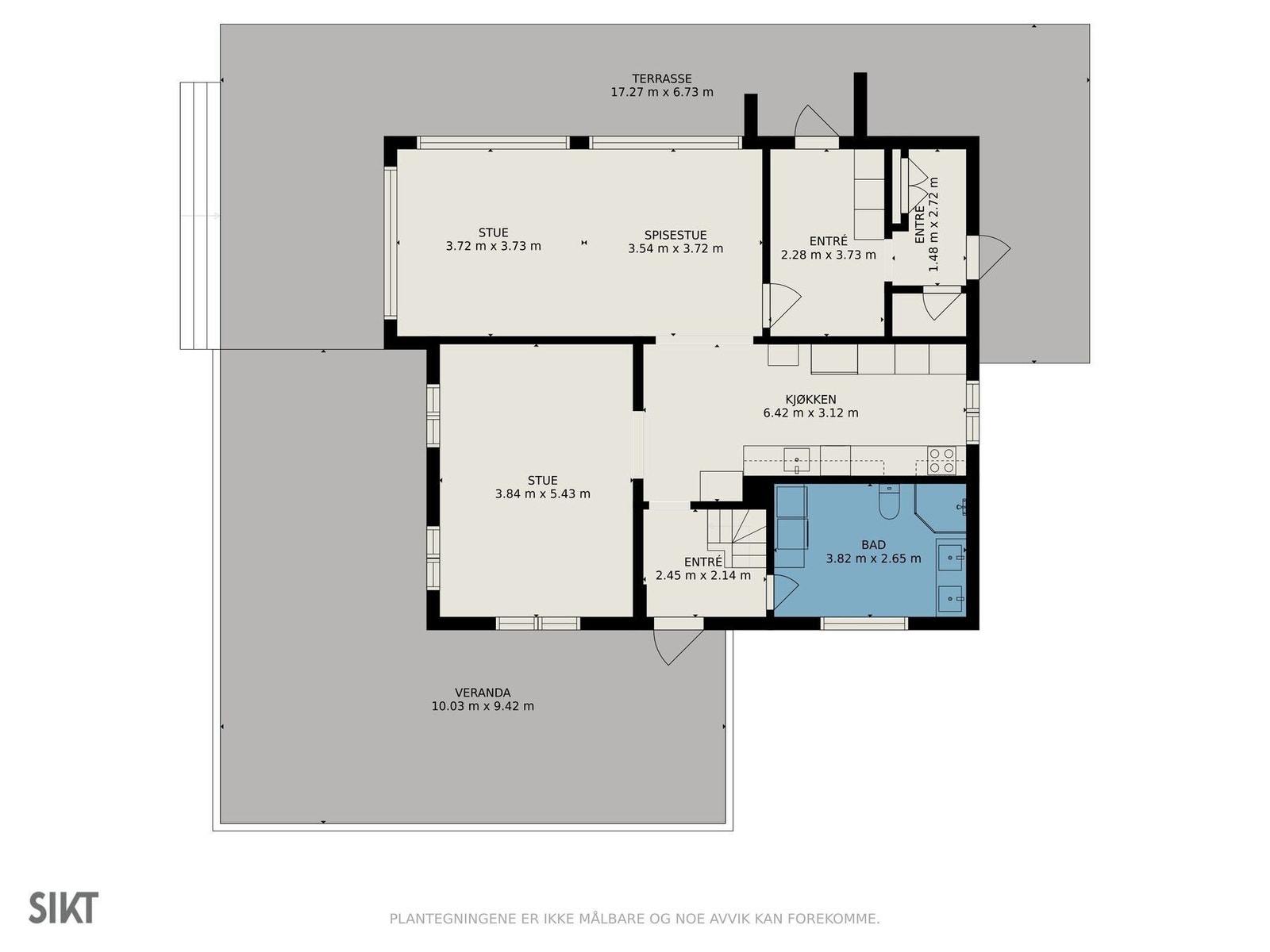 Plantegning av hovedetasjen. Galleribilde