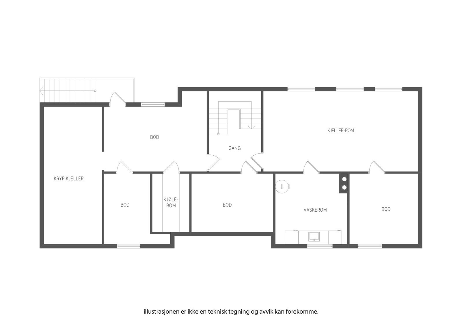 Plantegning kjeller Galleribilde
