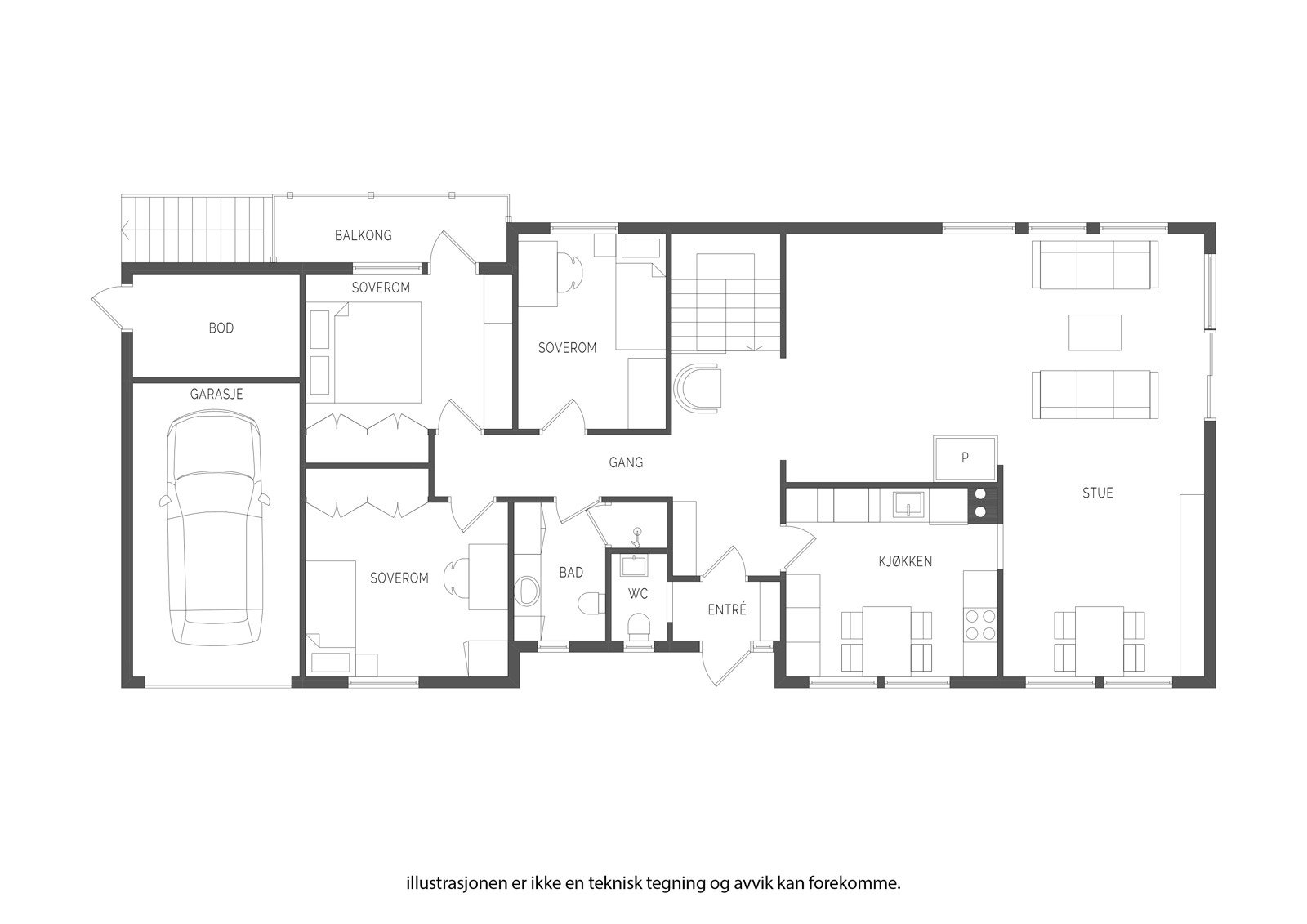Plantegning 1. etasje Galleribilde