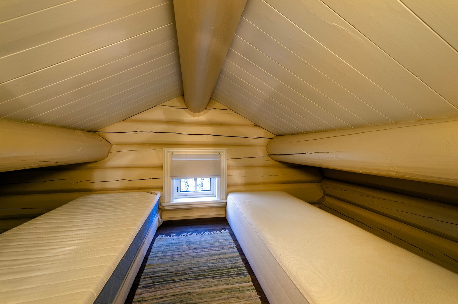 Hytta har 2 soverom i første etasje. I tillegg er det soveplasser på hemsen. Galleribilde