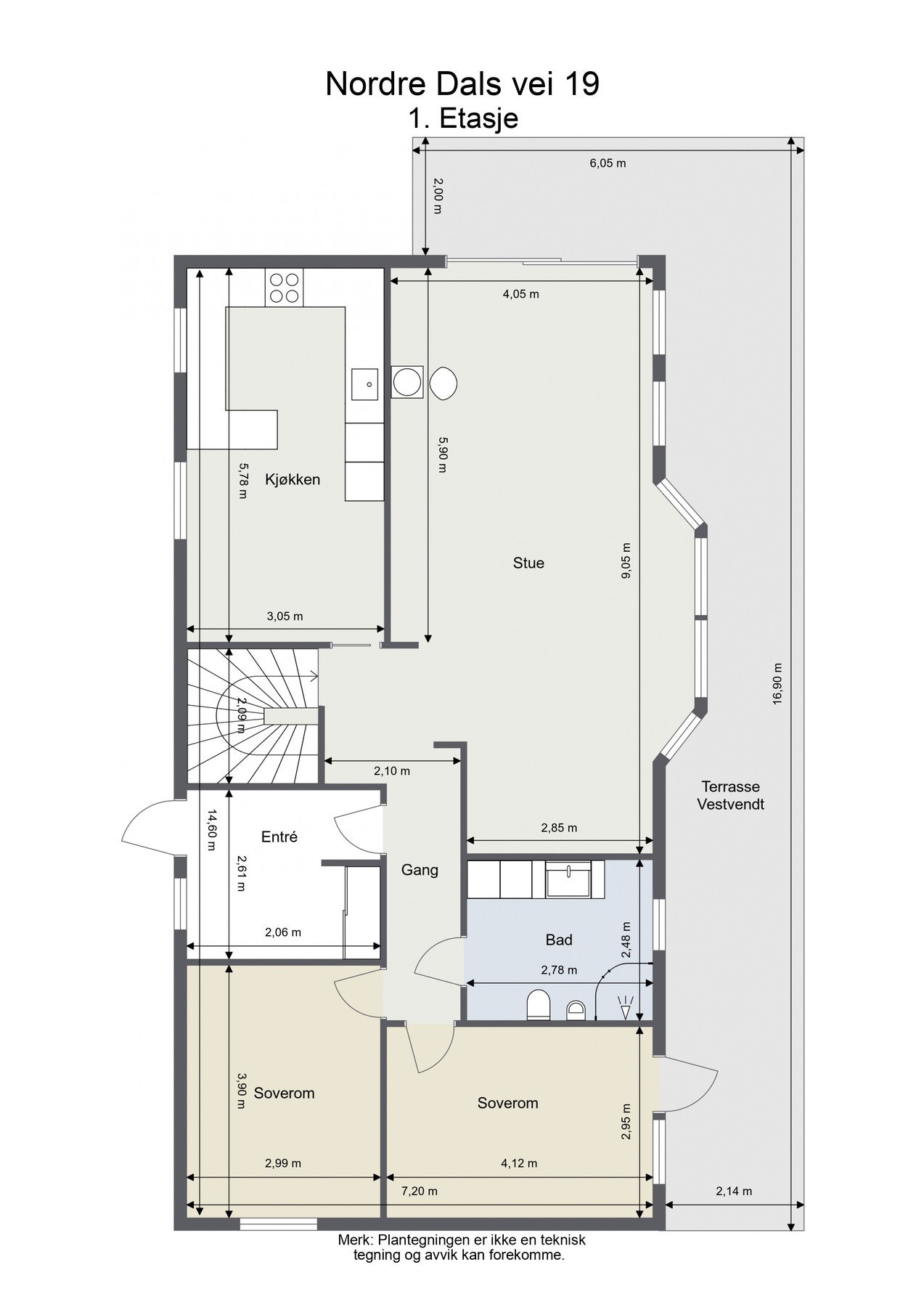 Plantegning 1. etg Galleribilde