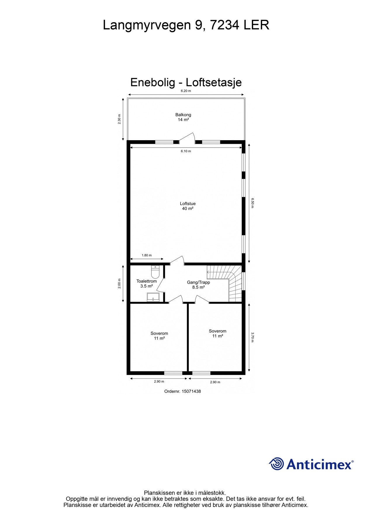 Plantegning - Loftsetasje Galleribilde