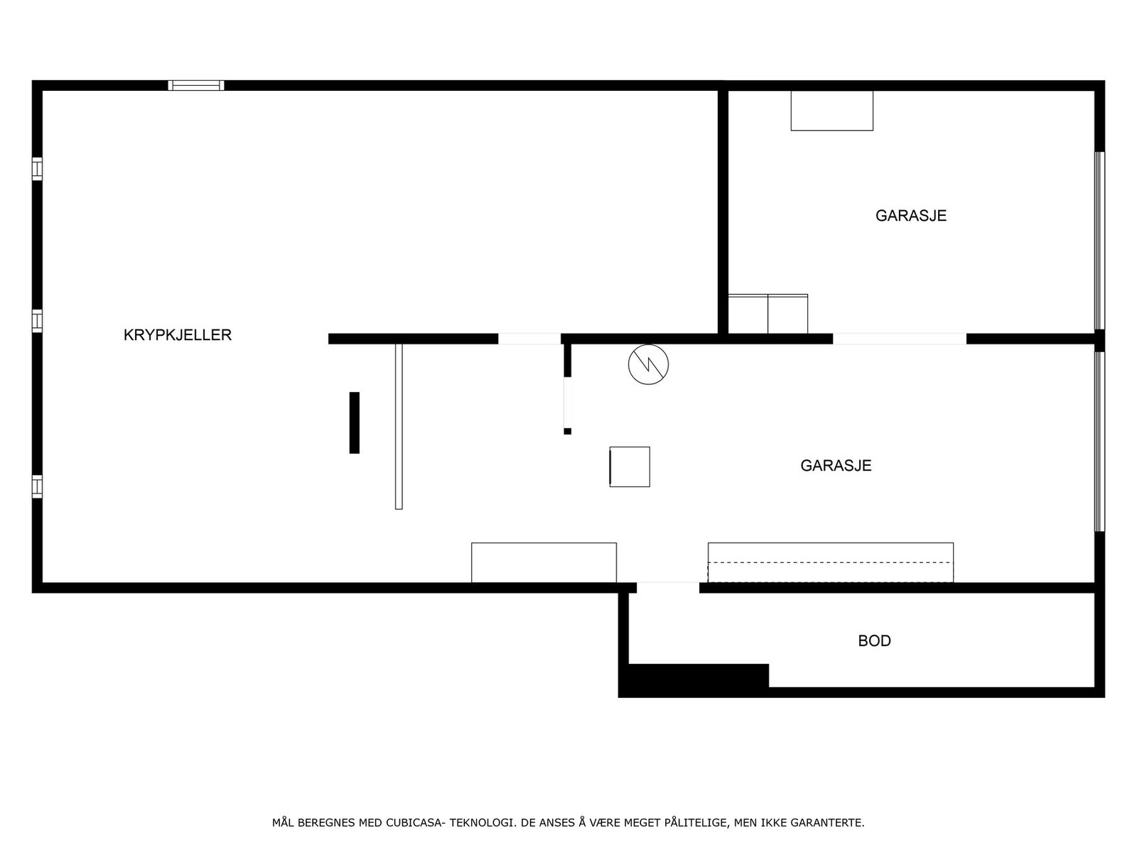 Veiledende planskisse kjeller. Galleribilde