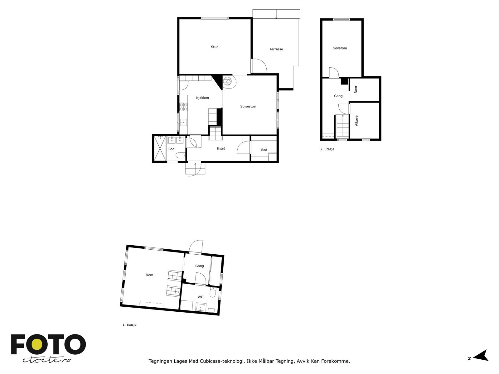 Veiledende planskisse for begge etasjer i våningshuset og bryggerhus/anneks Galleribilde