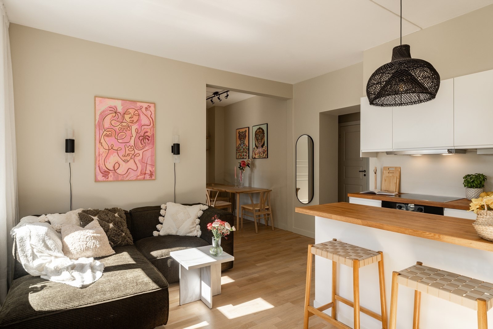 Leiligheten har en meget smart planløsning som gir flere møbleringsmuligheter. Galleribilde