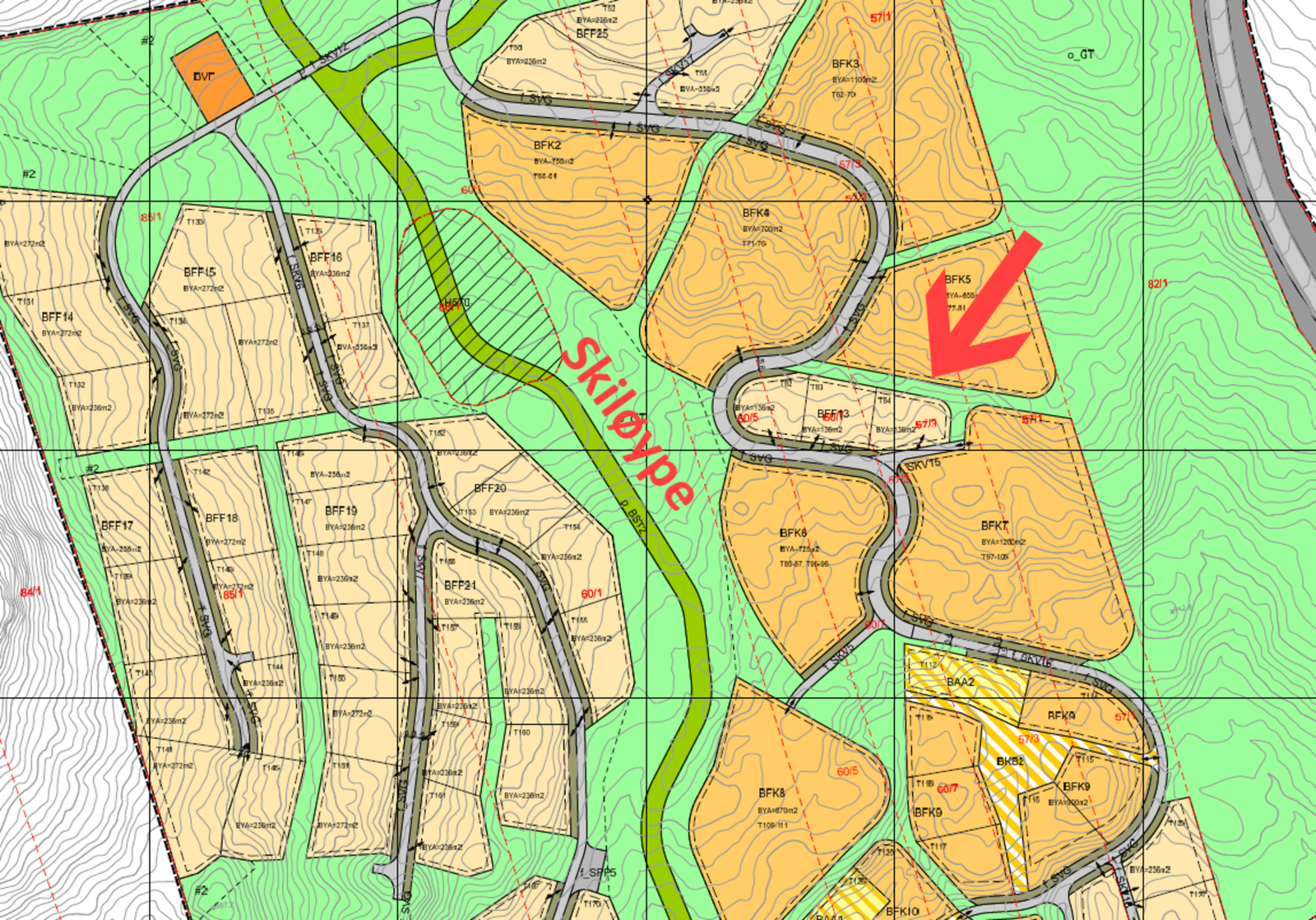 Plankart tomteområde Galleribilde